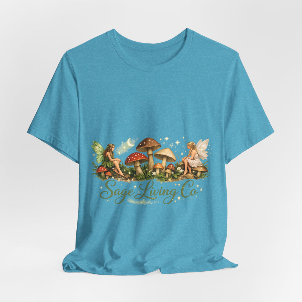 Mushroom Fairy Garden Tee | Sage Living Co. forest floral illustration