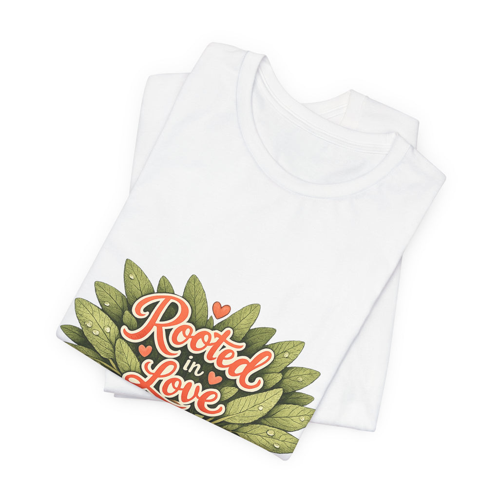 Rooted in Love mushroom family T-Shirt | Nature woodland graphic tee