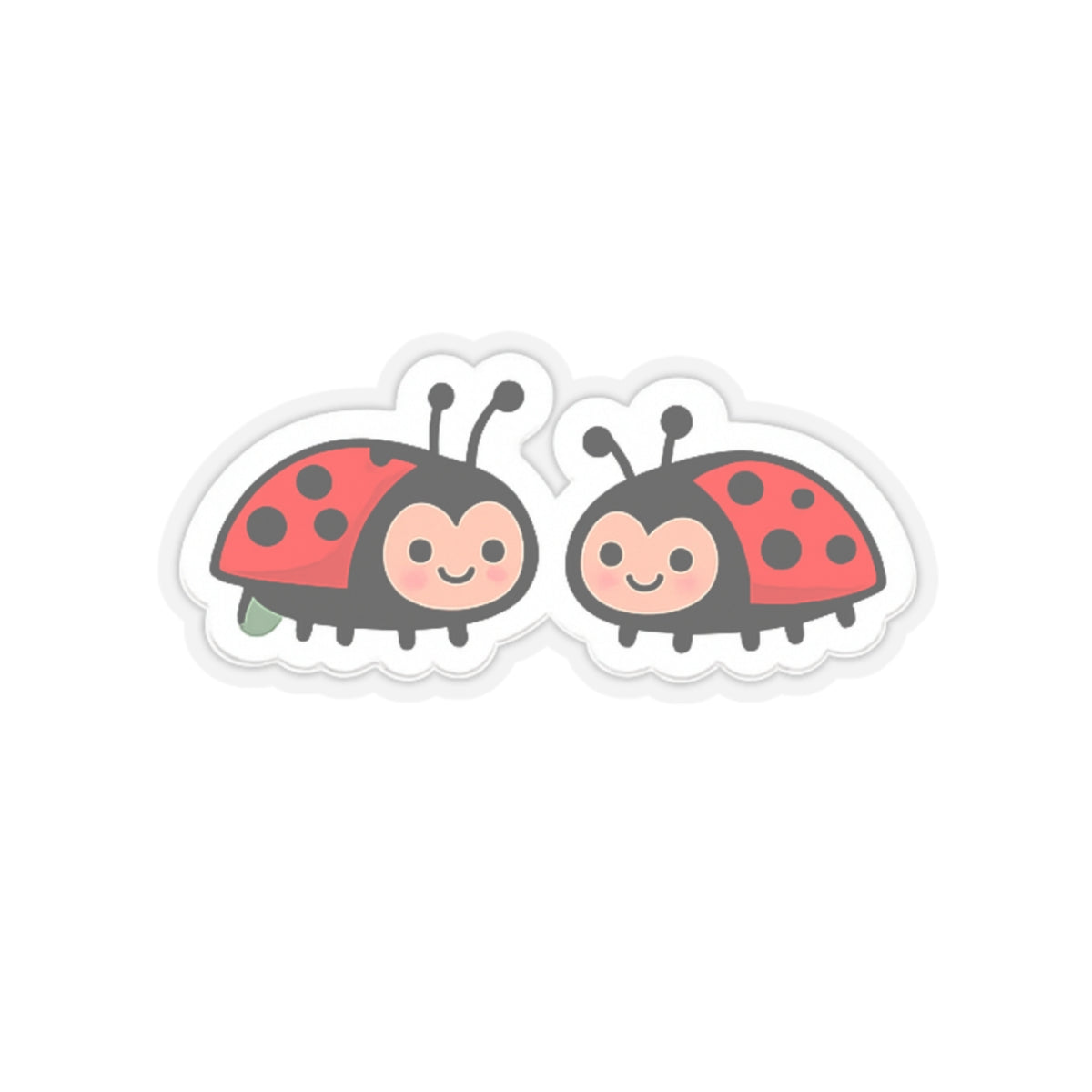 Cute Pair of Ladybugs Sticker | Kiss-Cut Sticker
