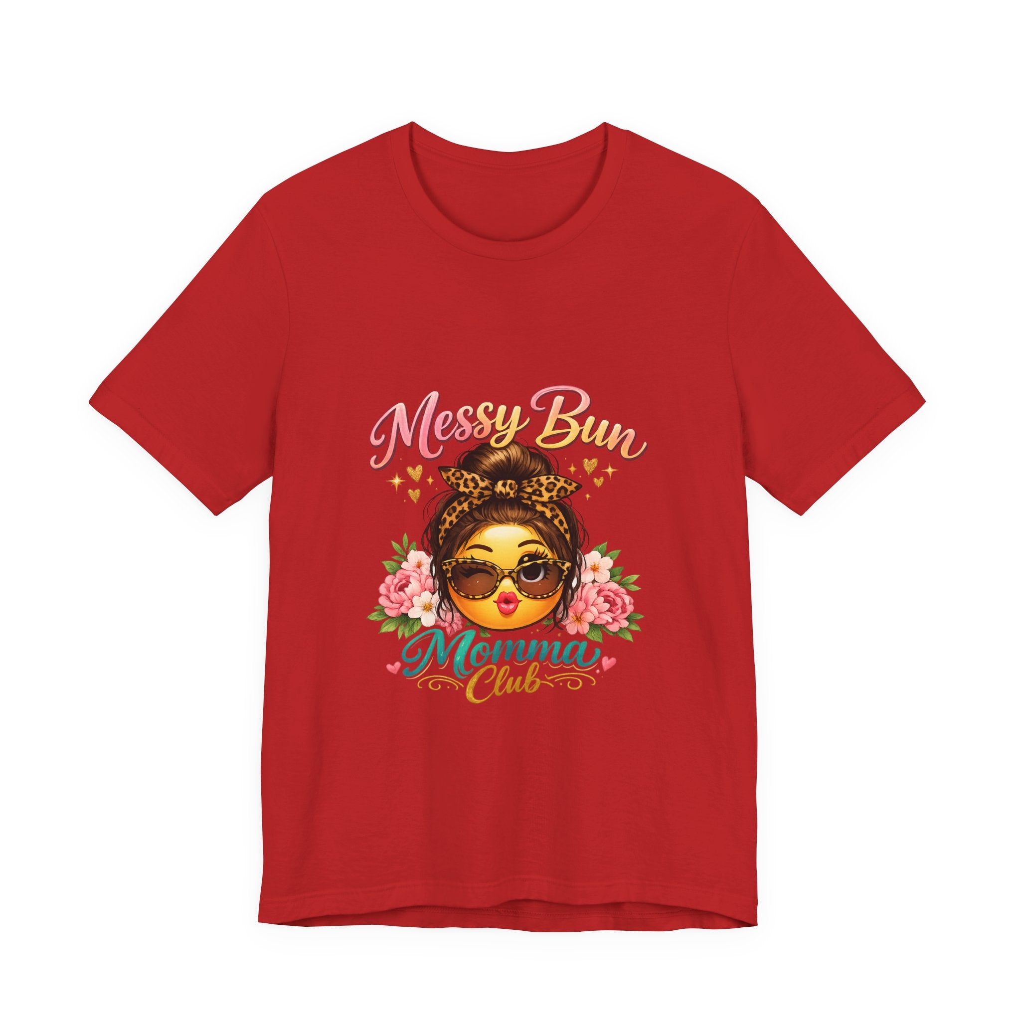 Messy Bun Momma Club Tee | Mom Graphic Shirt, Floral Bun Girl Design