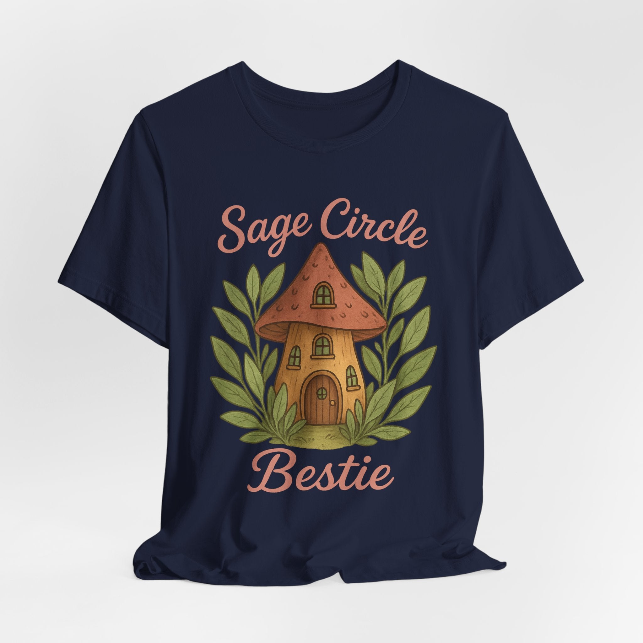 Sage Circle Bestie T-Shirt | Mushroom Cottage Illustration
