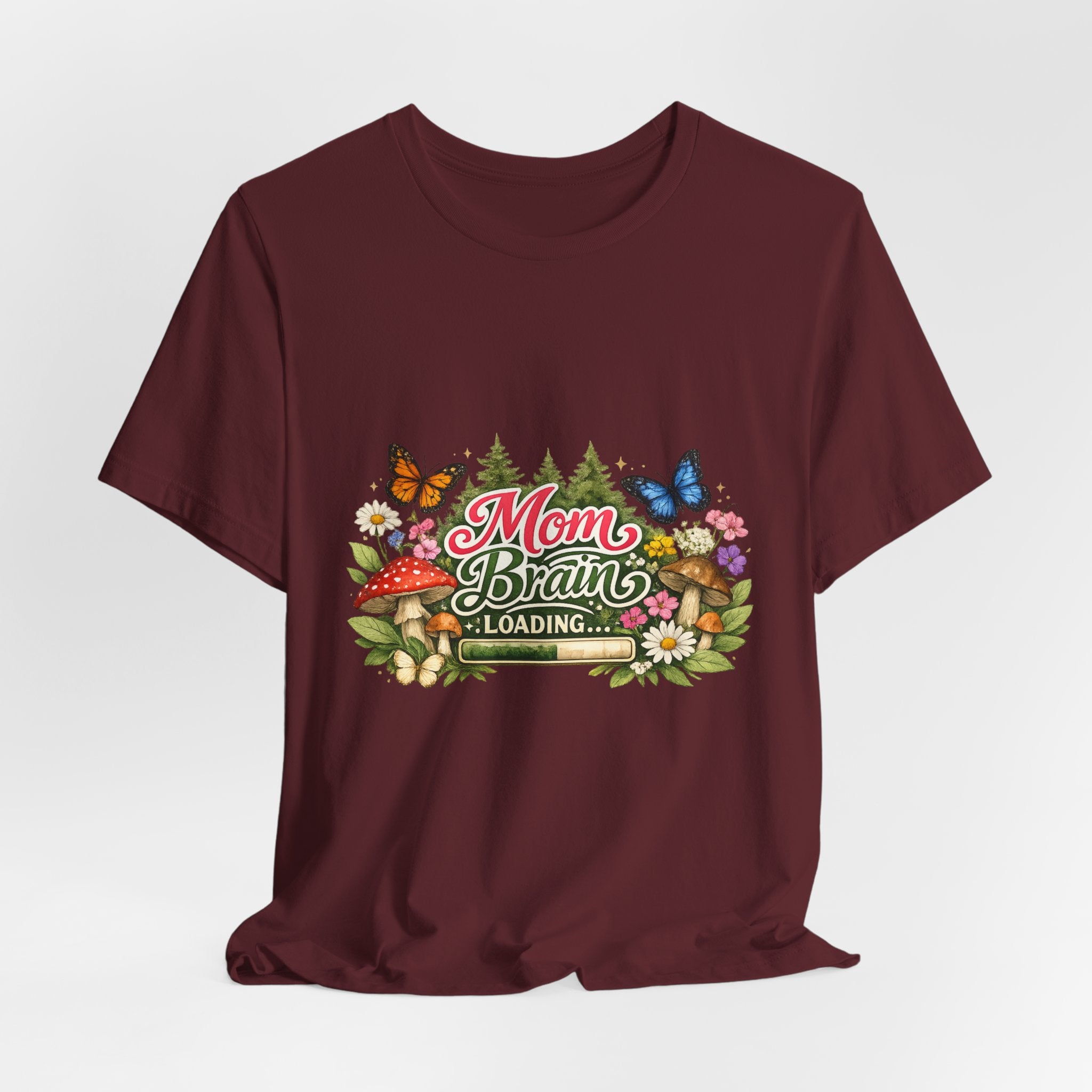 Mom Brain Loading T-Shirt | Floral Butterflies Mom Tee