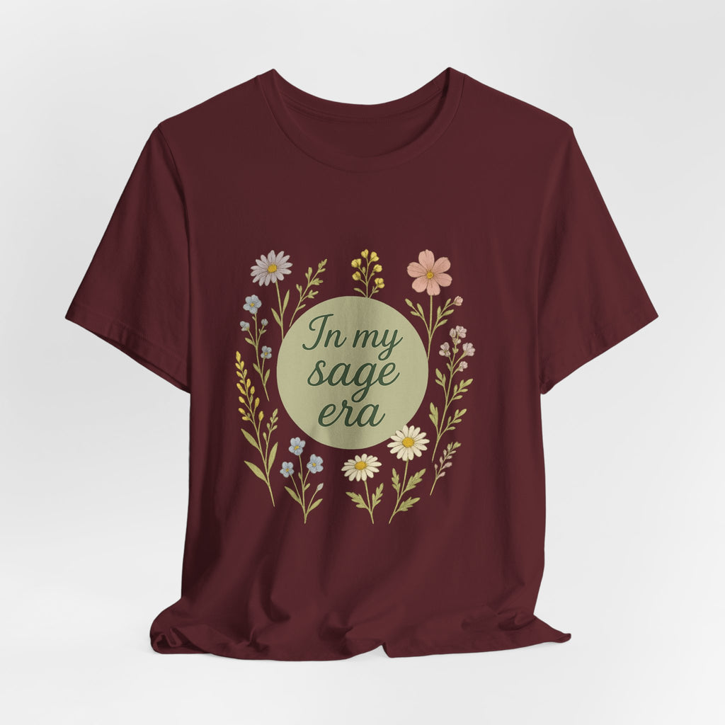 In My Sage Era tee | Floral wreath graphic shirt, botanical typography