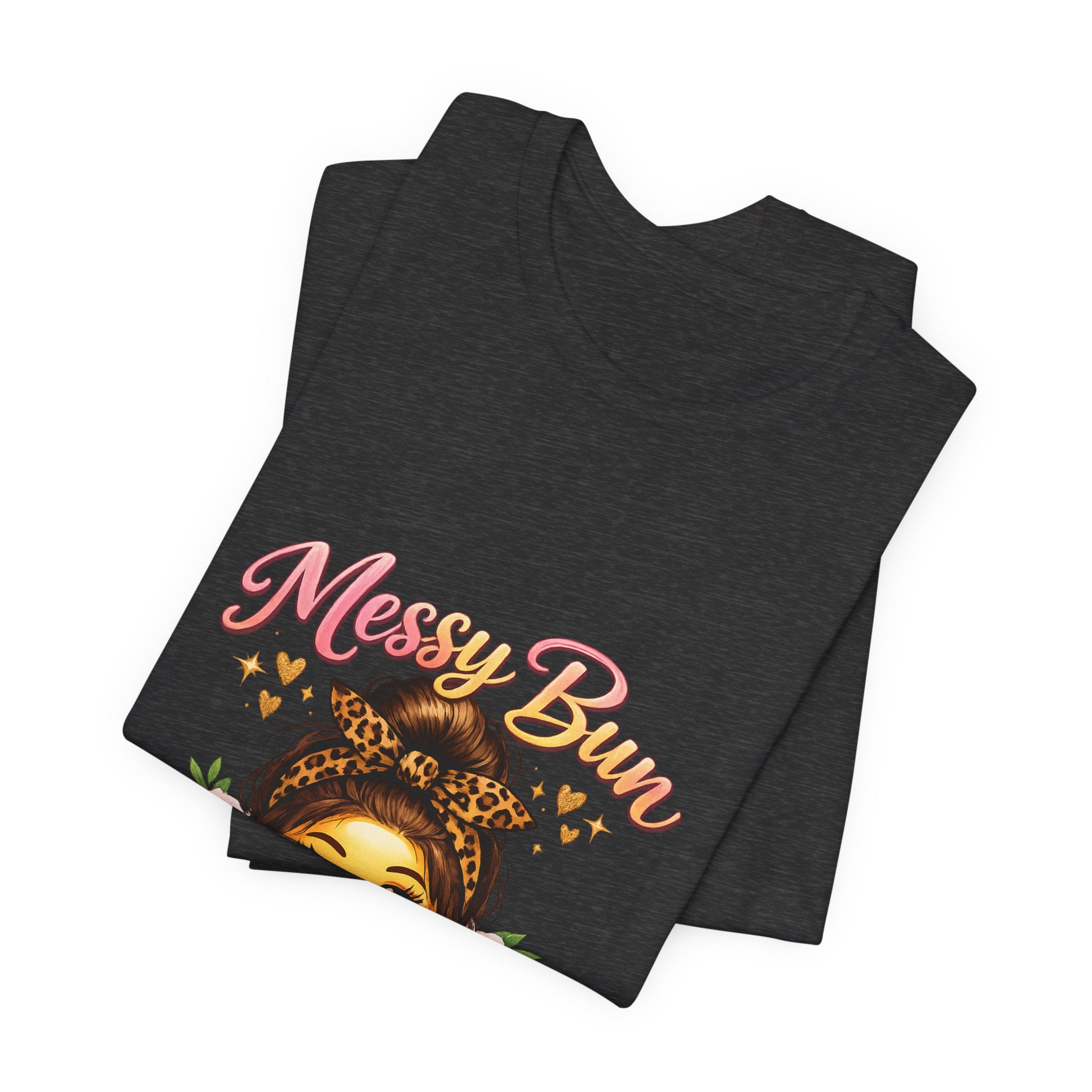 Messy Bun Momma Club Tee | Mom Graphic Shirt, Floral Bun Girl Design