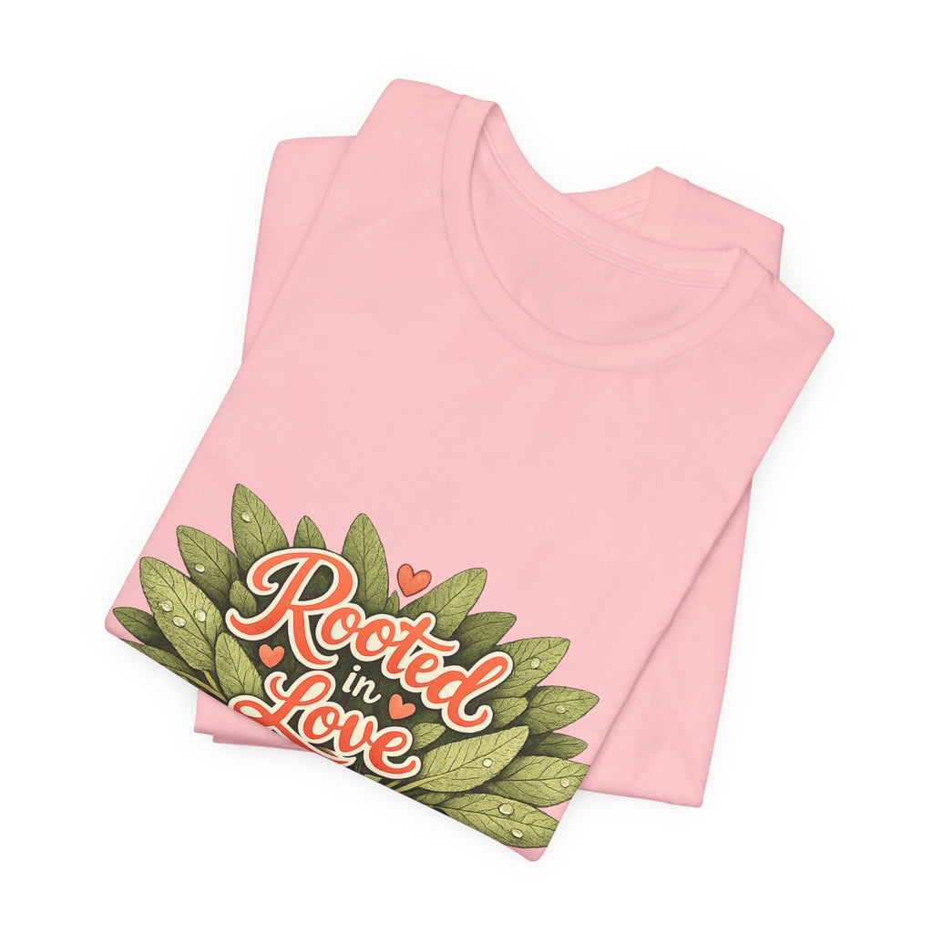 Rooted in Love mushroom family T-Shirt | Nature woodland graphic tee