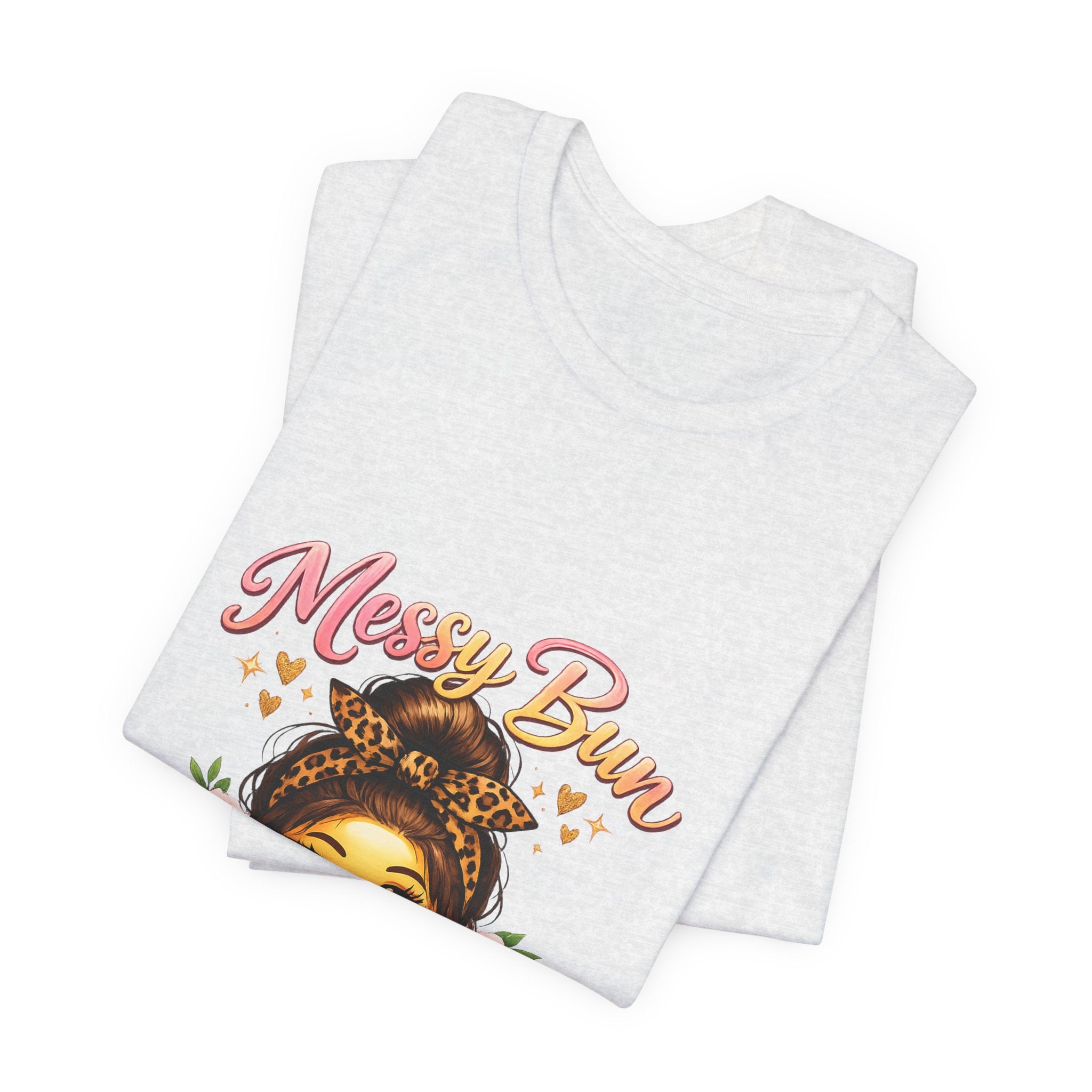 Messy Bun Momma Club Tee | Mom Graphic Shirt, Floral Bun Girl Design