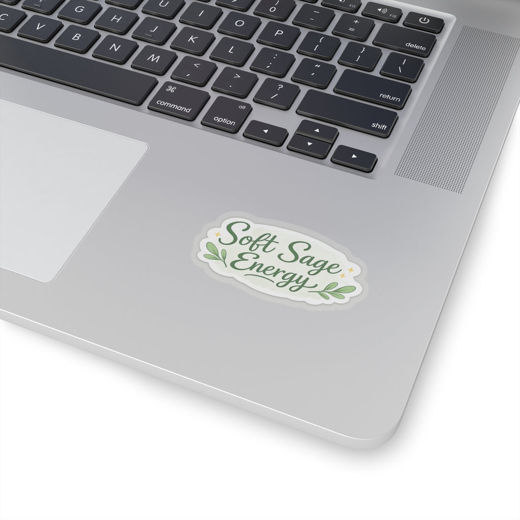Soft Sage Energy Sticker | Kiss-Cut vinyl decal, calming botanical design