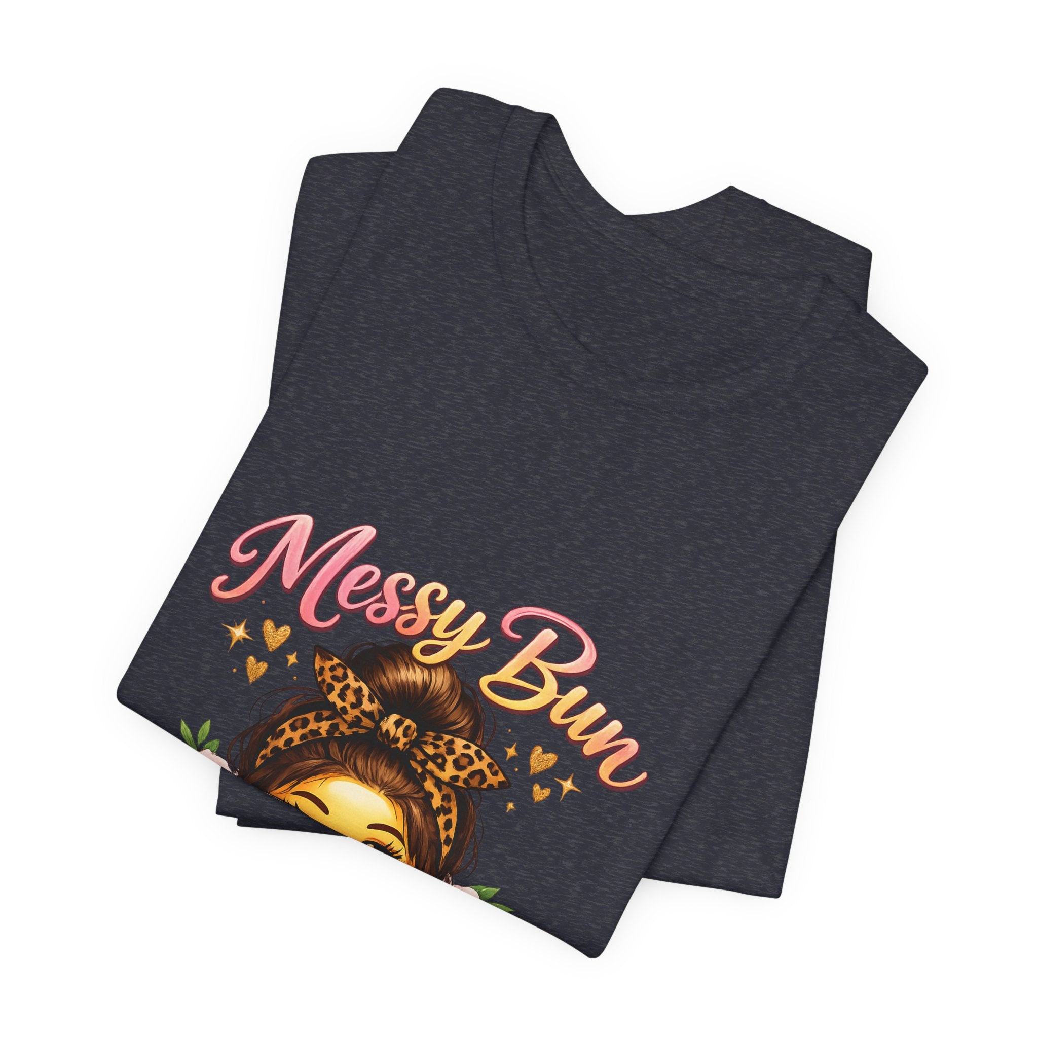 Messy Bun Momma Club Tee | Mom Graphic Shirt, Floral Bun Girl Design