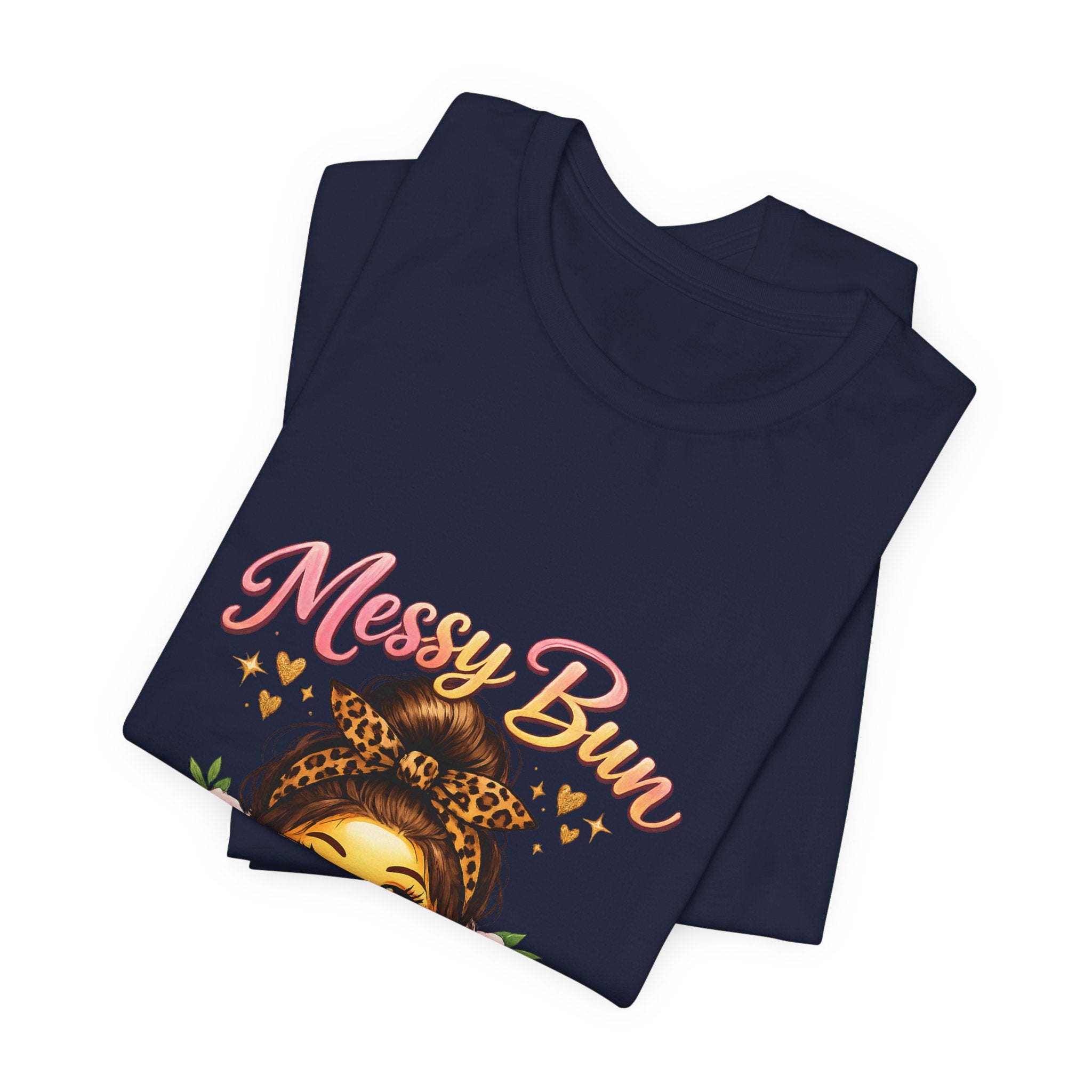 Messy Bun Momma Club Tee | Mom Graphic Shirt, Floral Bun Girl Design