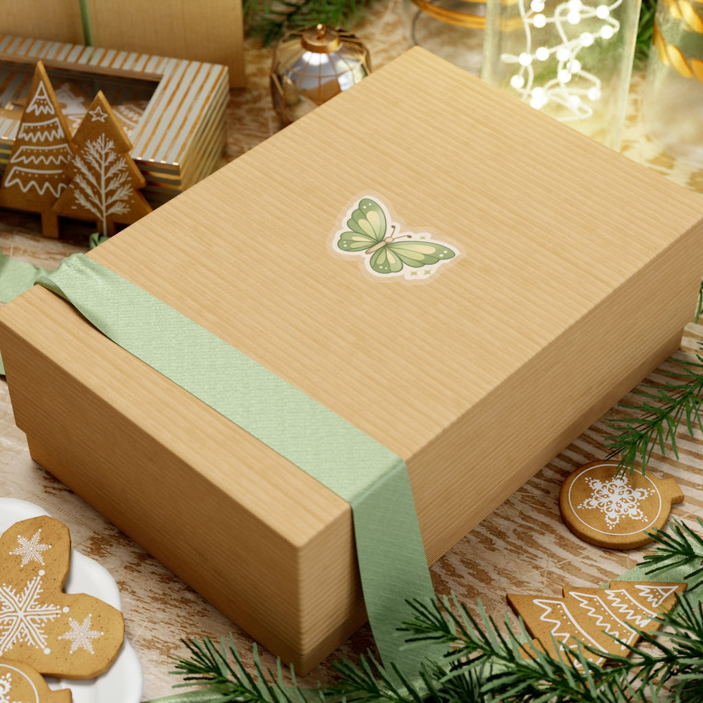 Green Butterfly Sticker | Floral Nature Vinyl Decal