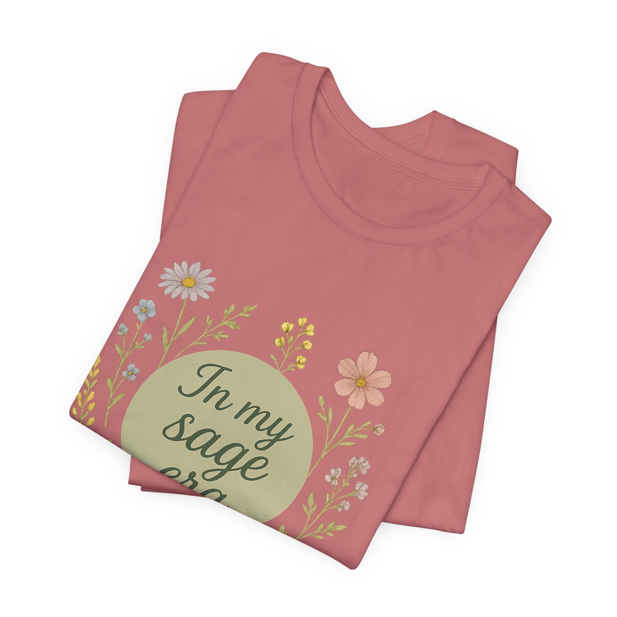 In My Sage Era tee | Floral wreath graphic shirt, botanical typography
