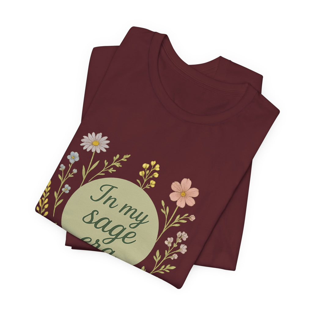 In My Sage Era tee | Floral wreath graphic shirt, botanical typography
