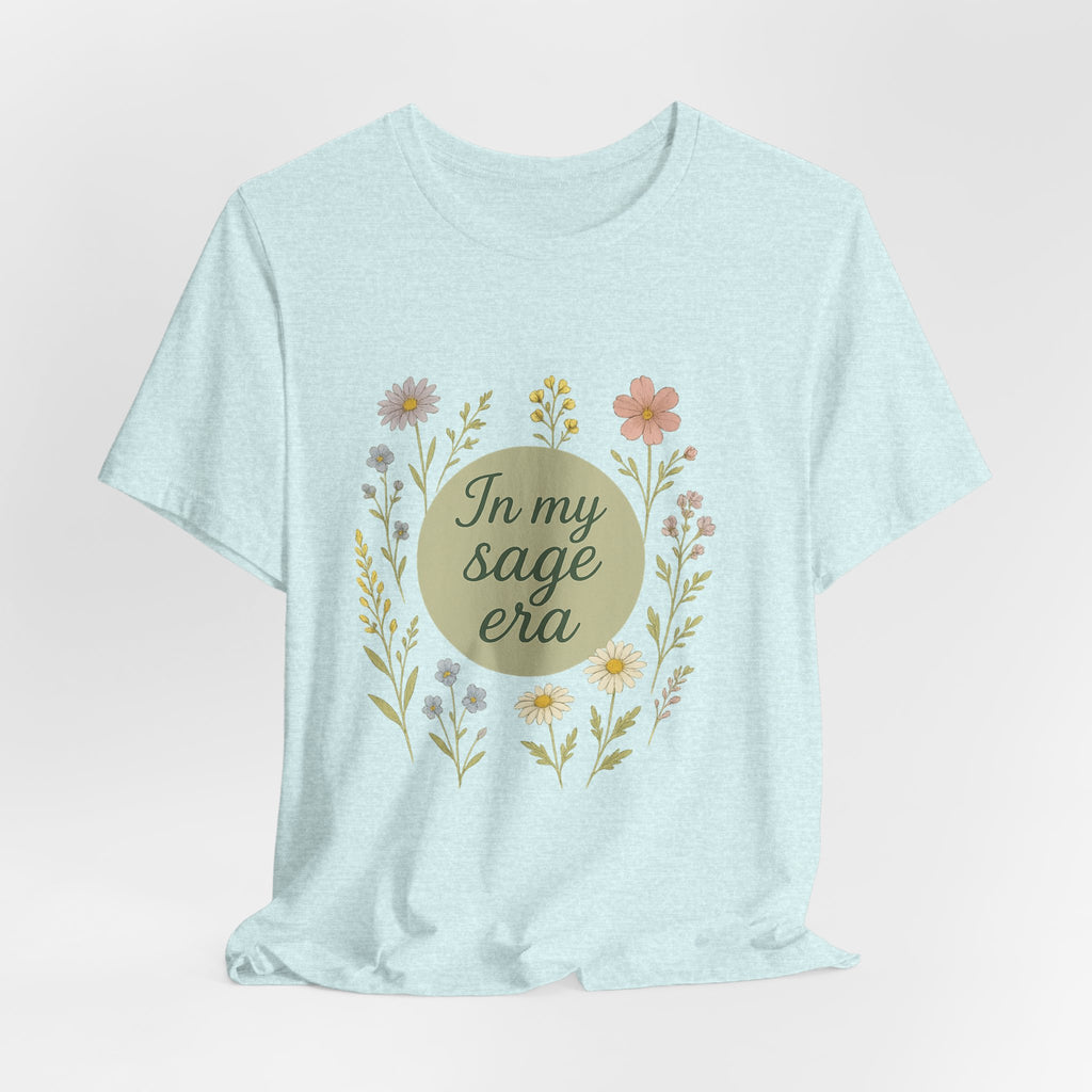 In My Sage Era tee | Floral wreath graphic shirt, botanical typography