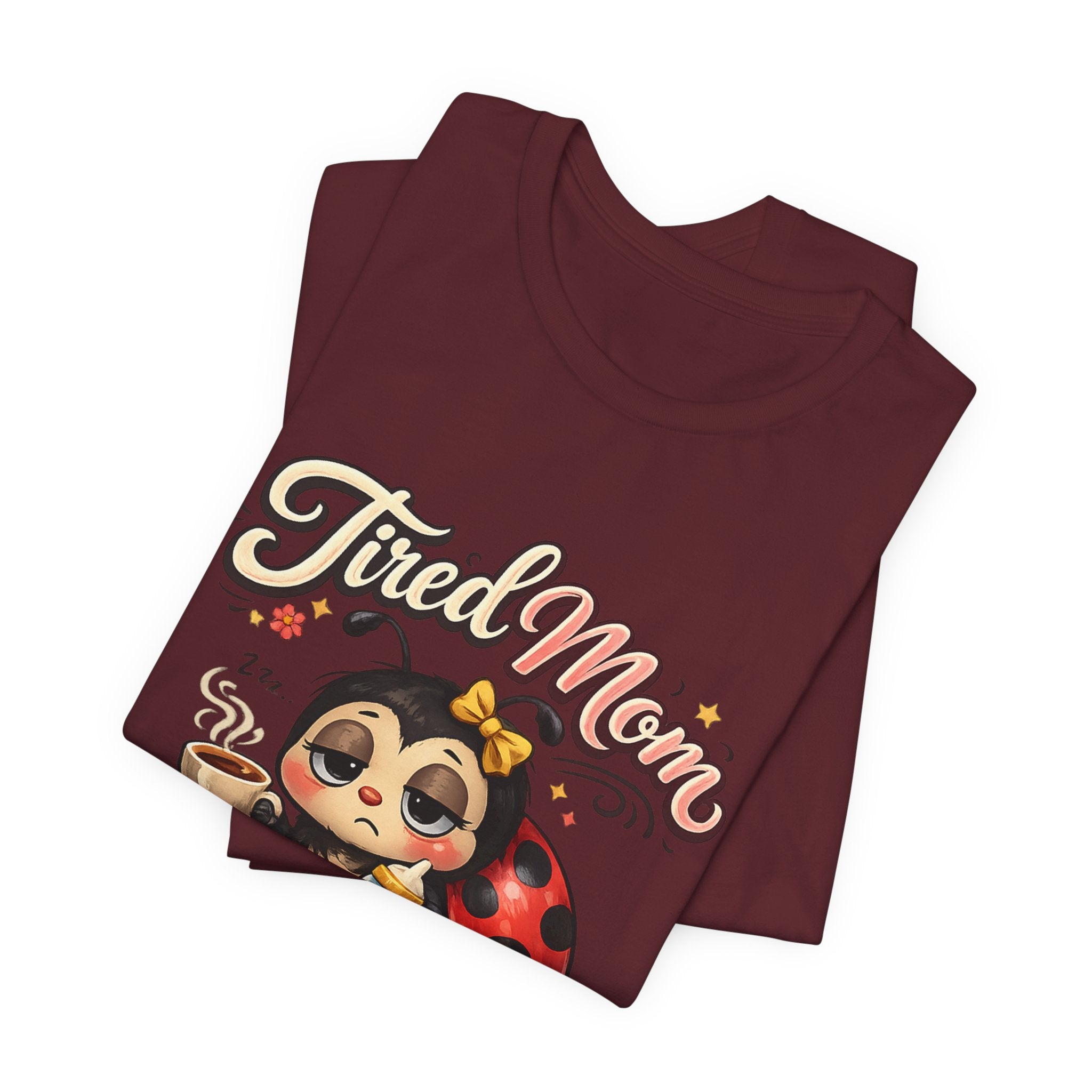 Tired Mom Club T-Shirt | Cute Ladybug Sloth Illustration