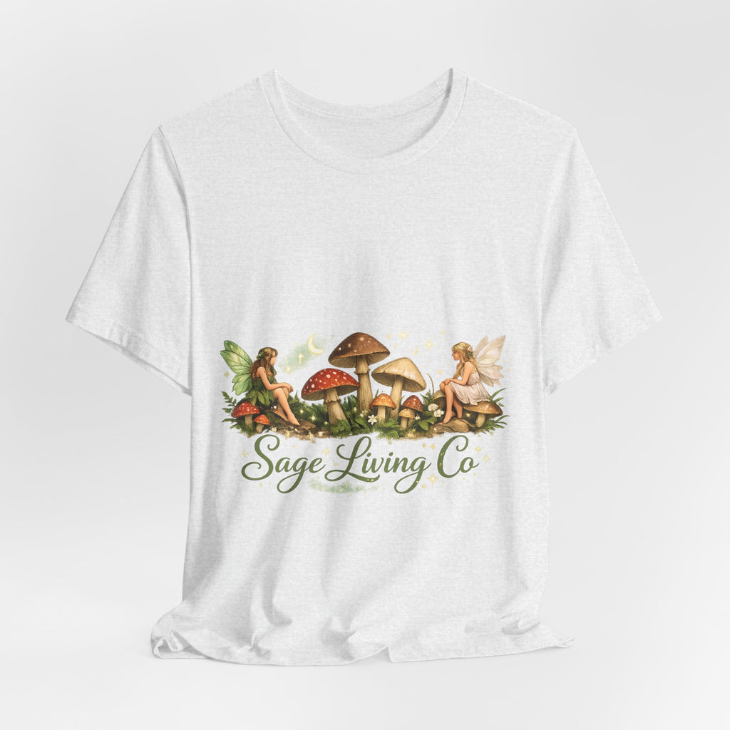 Mushroom Fairy Garden Tee | Sage Living Co. forest floral illustration