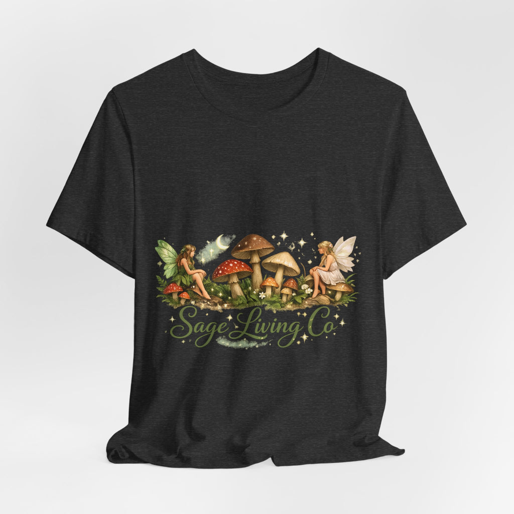 Mushroom Fairy Garden Tee | Sage Living Co. forest floral illustration