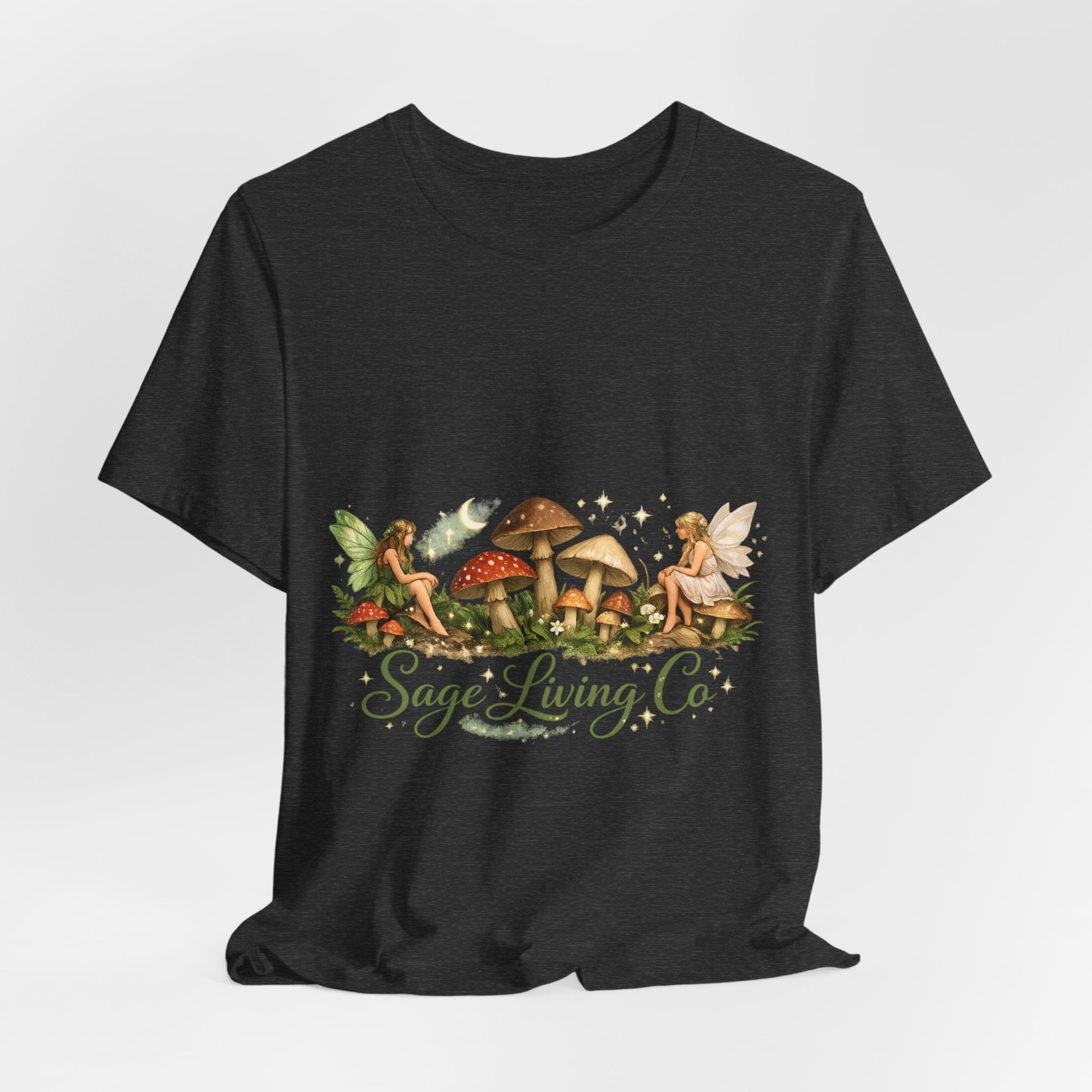 Mushroom Fairy Garden Tee | Sage Living Co. forest floral illustration