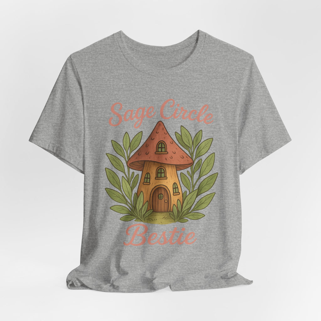 Sage Circle Bestie T-Shirt | Mushroom Cottage Illustration
