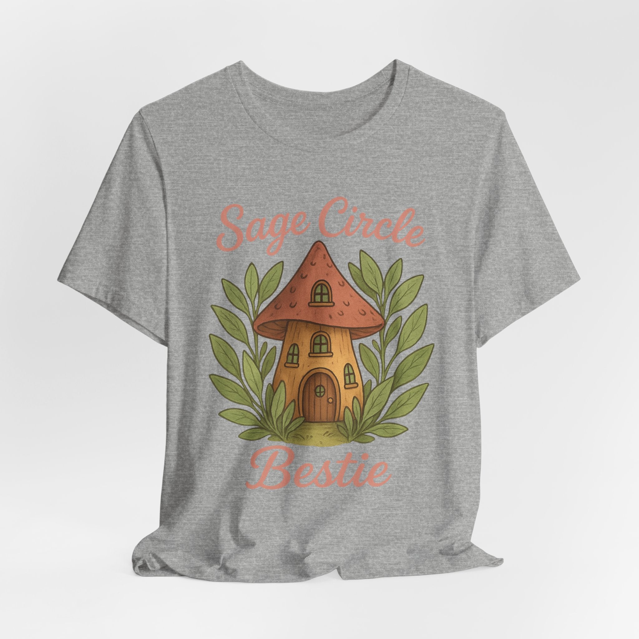 Sage Circle Bestie T-Shirt | Mushroom Cottage Illustration