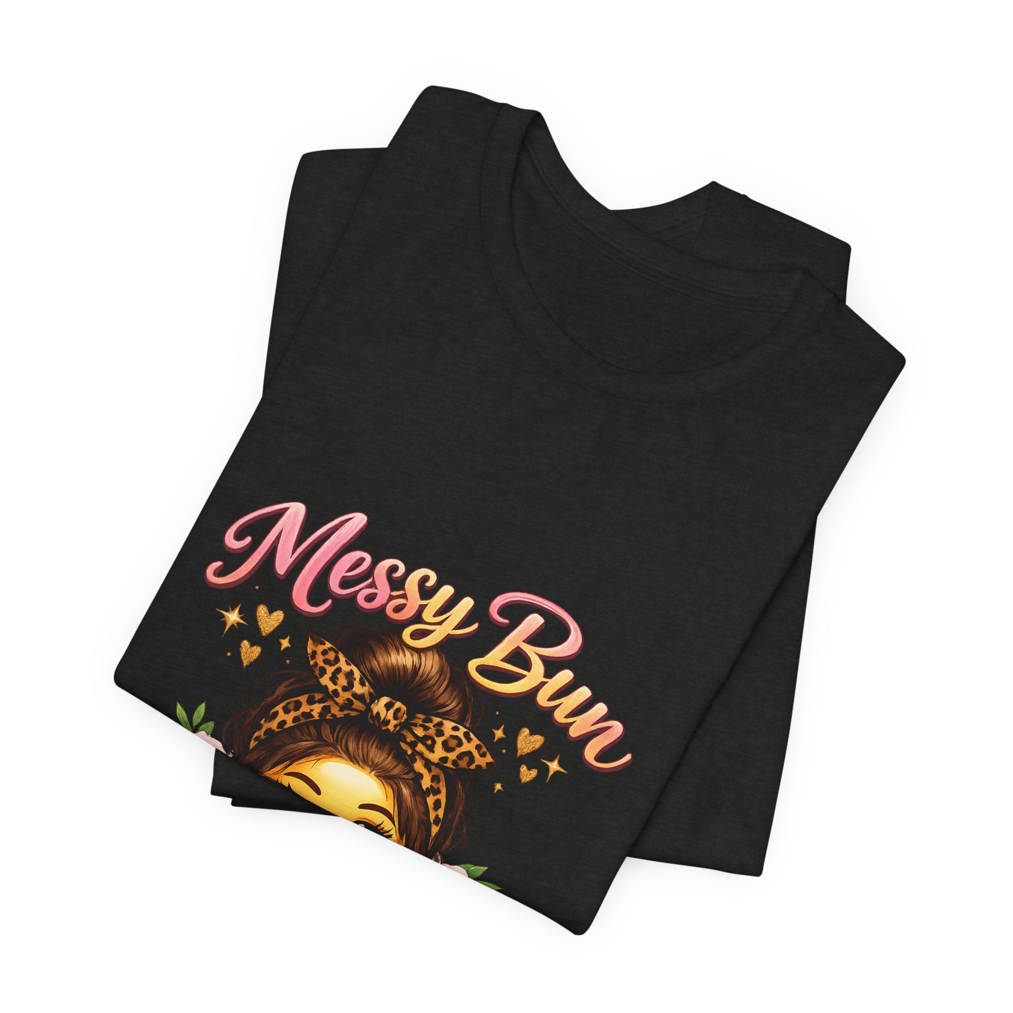 Messy Bun Momma Club Tee | Mom Graphic Shirt, Floral Bun Girl Design