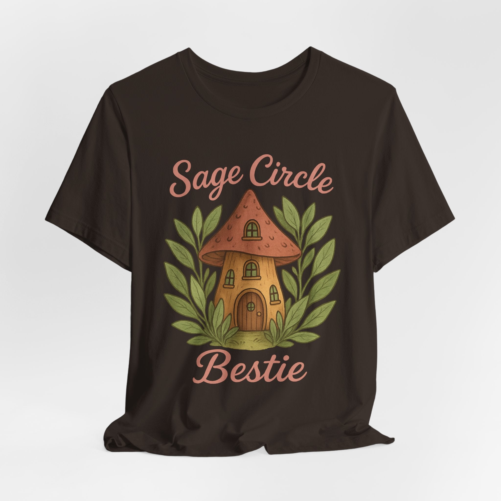 Sage Circle Bestie T-Shirt | Mushroom Cottage Illustration