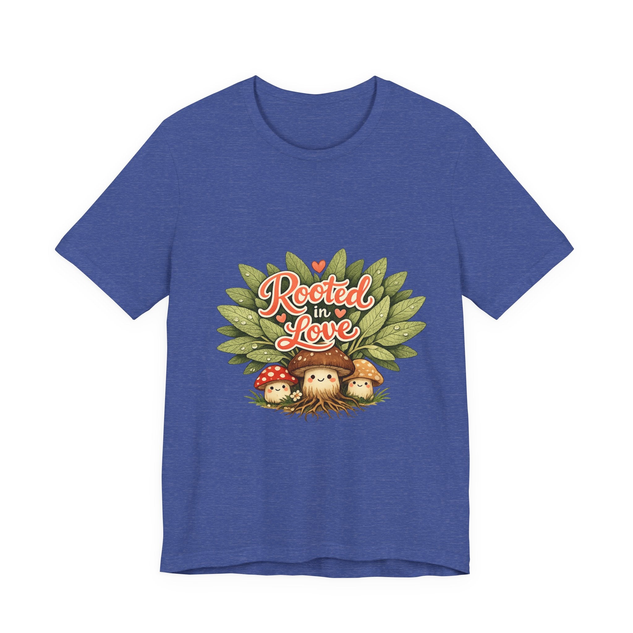 Rooted in Love mushroom family T-Shirt | Nature woodland graphic tee