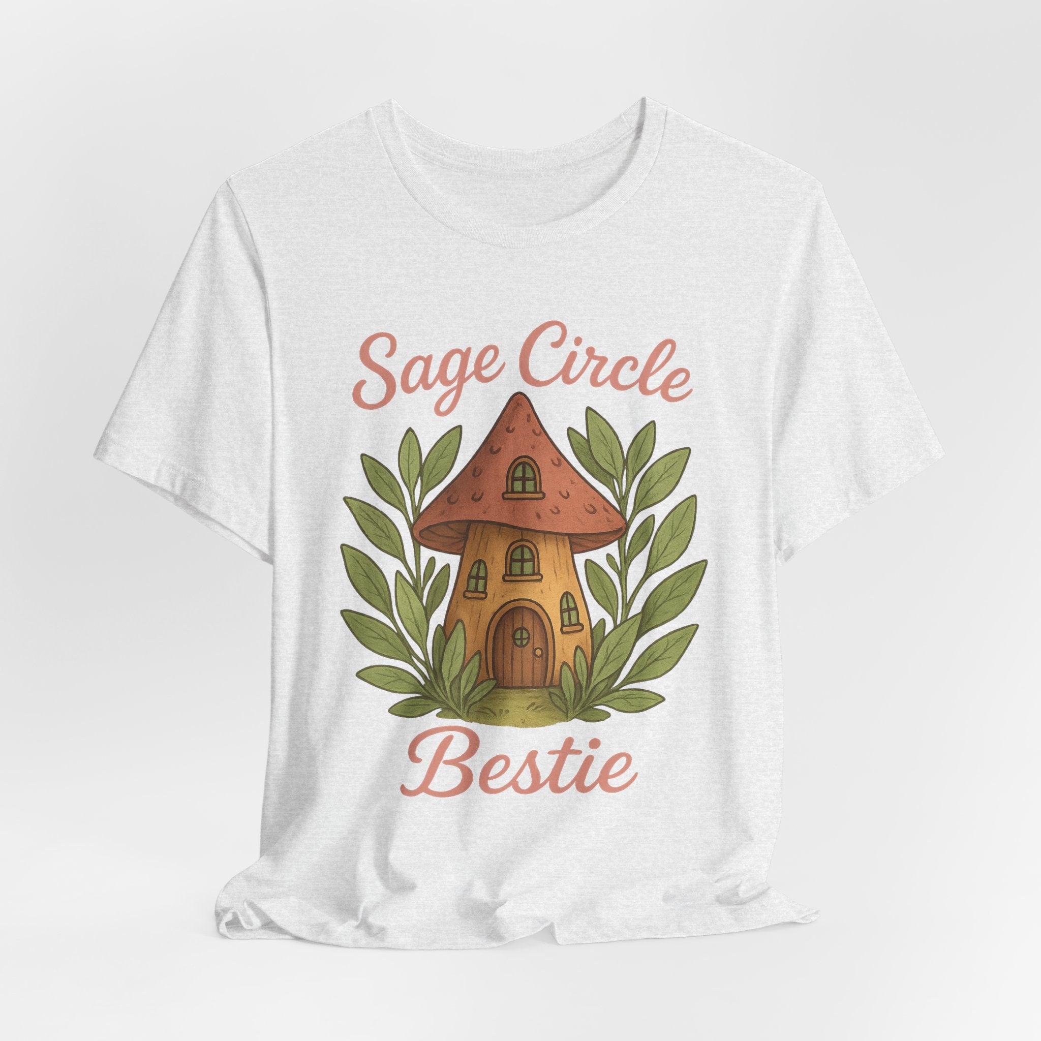 Sage Circle Bestie T-Shirt | Mushroom Cottage Illustration