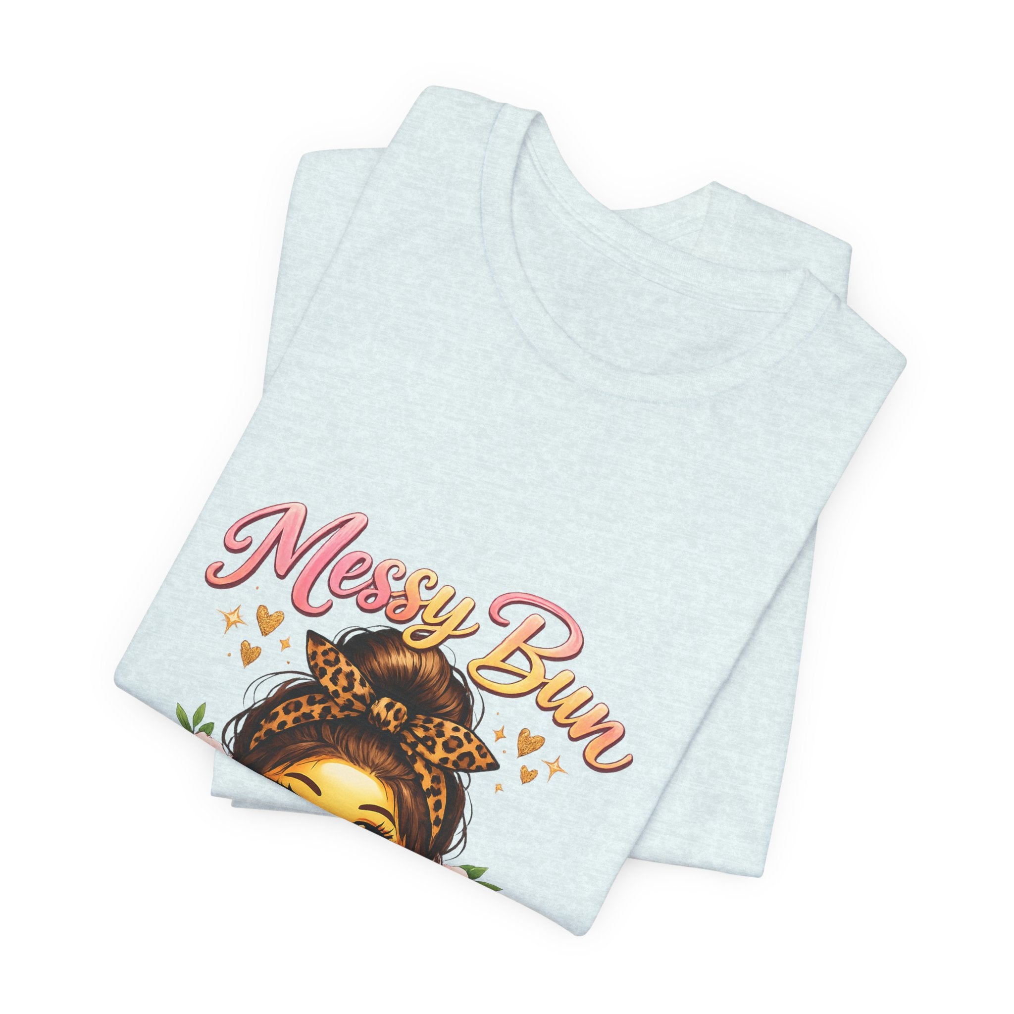 Messy Bun Momma Club Tee | Mom Graphic Shirt, Floral Bun Girl Design
