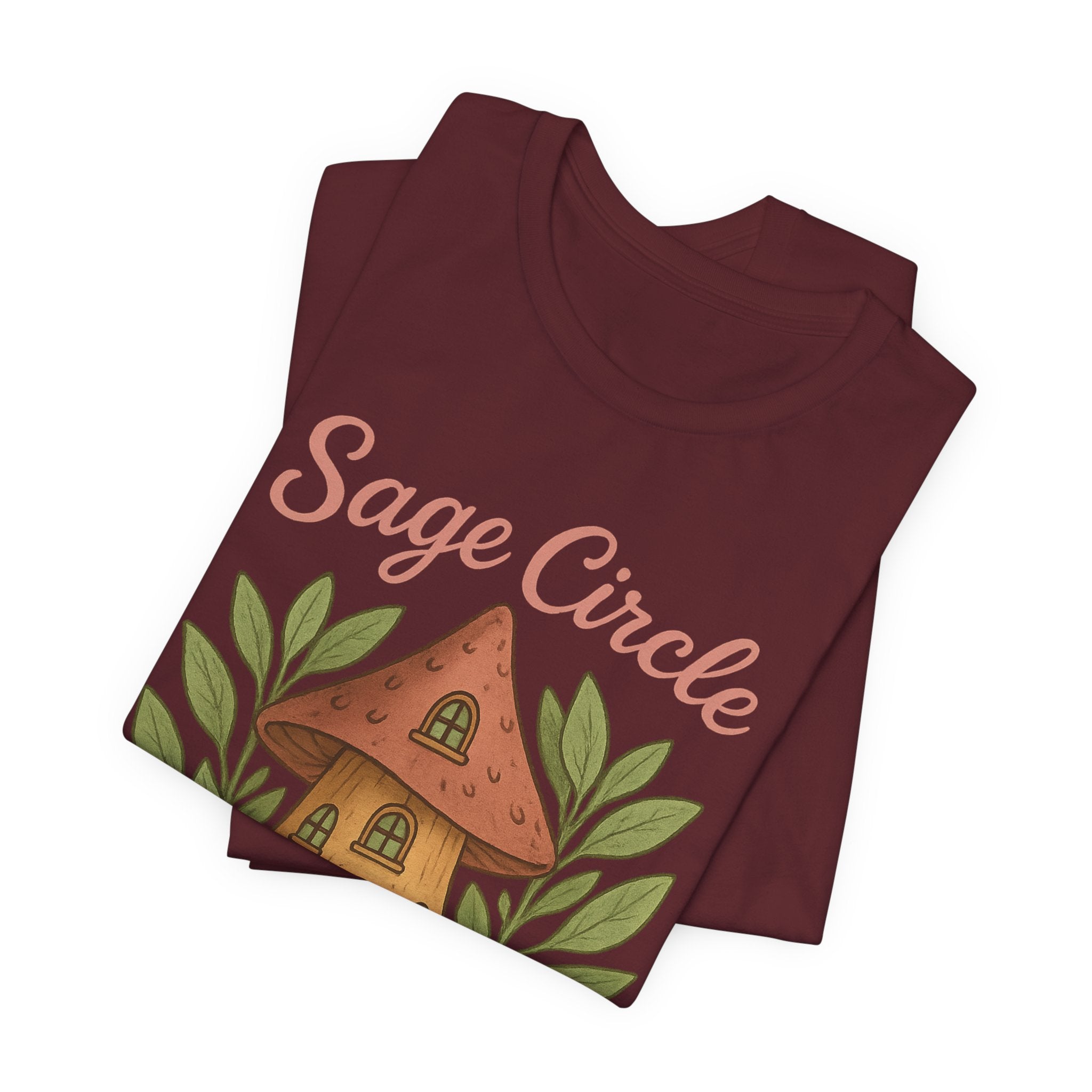 Sage Circle Bestie T-Shirt | Mushroom Cottage Illustration