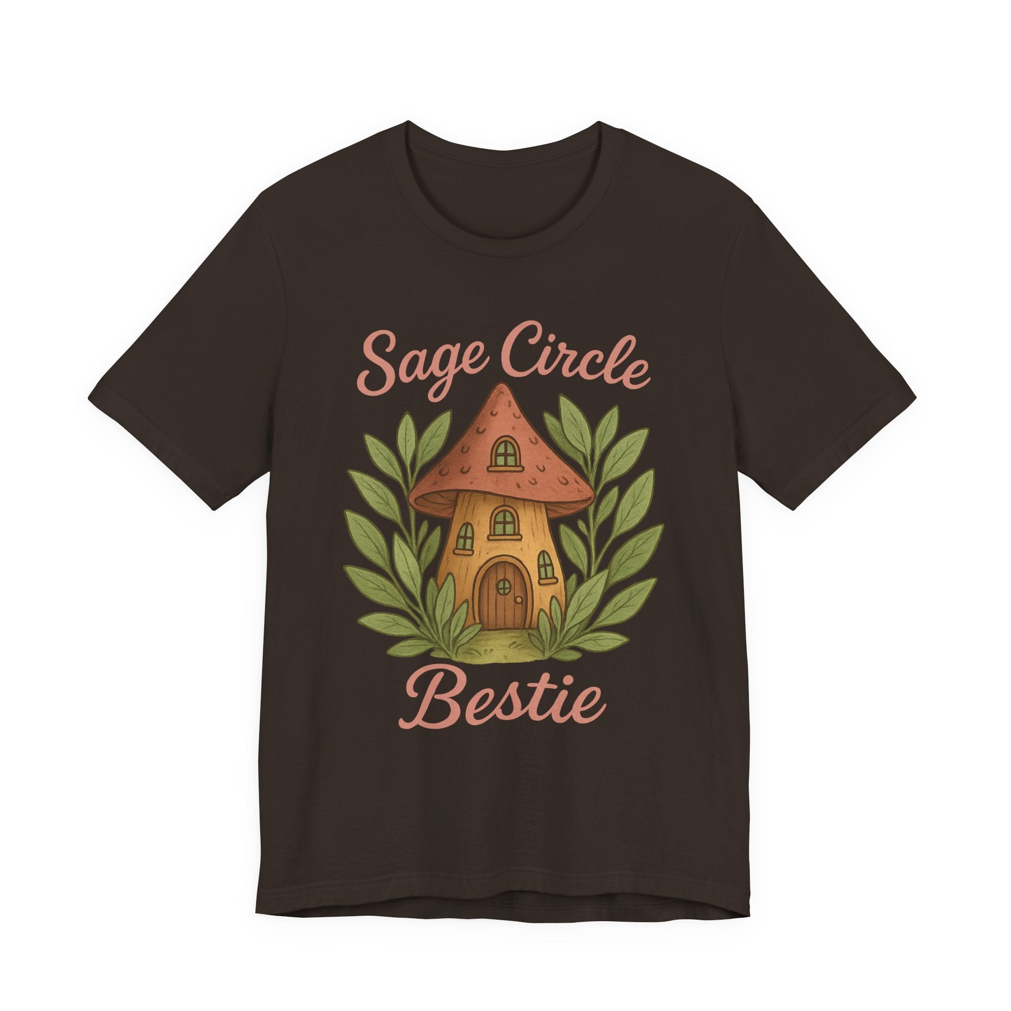 Sage Circle Bestie T-Shirt | Mushroom Cottage Illustration