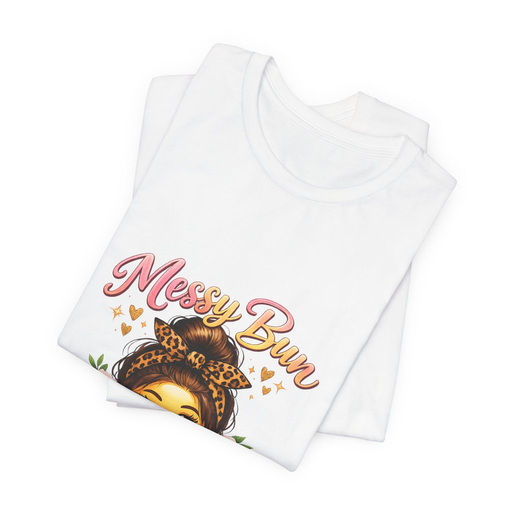 Messy Bun Momma Club Tee | Mom Graphic Shirt, Floral Bun Girl Design