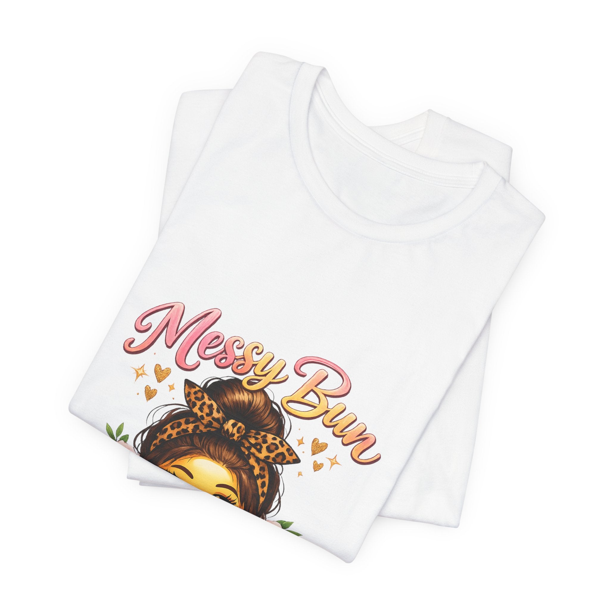Messy Bun Momma Club Tee | Mom Graphic Shirt, Floral Bun Girl Design