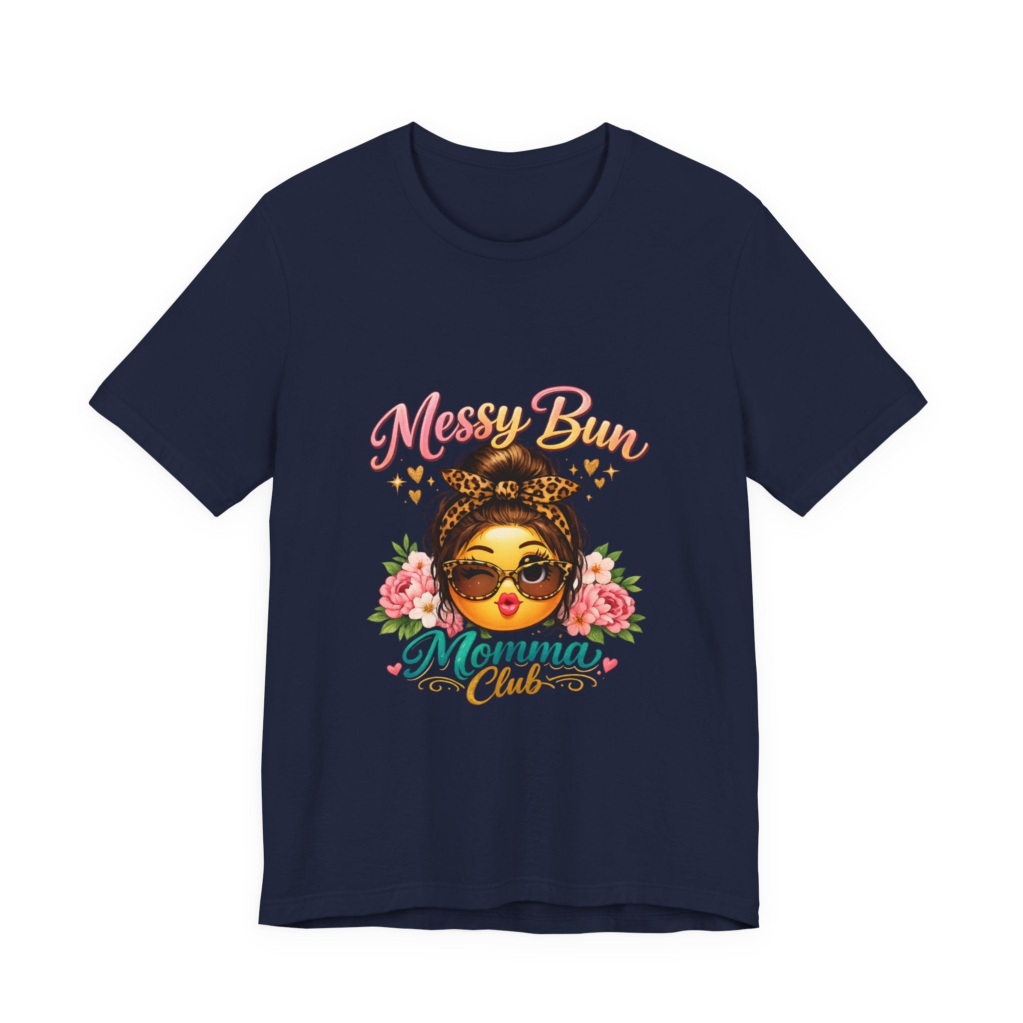Messy Bun Momma Club Tee | Mom Graphic Shirt, Floral Bun Girl Design