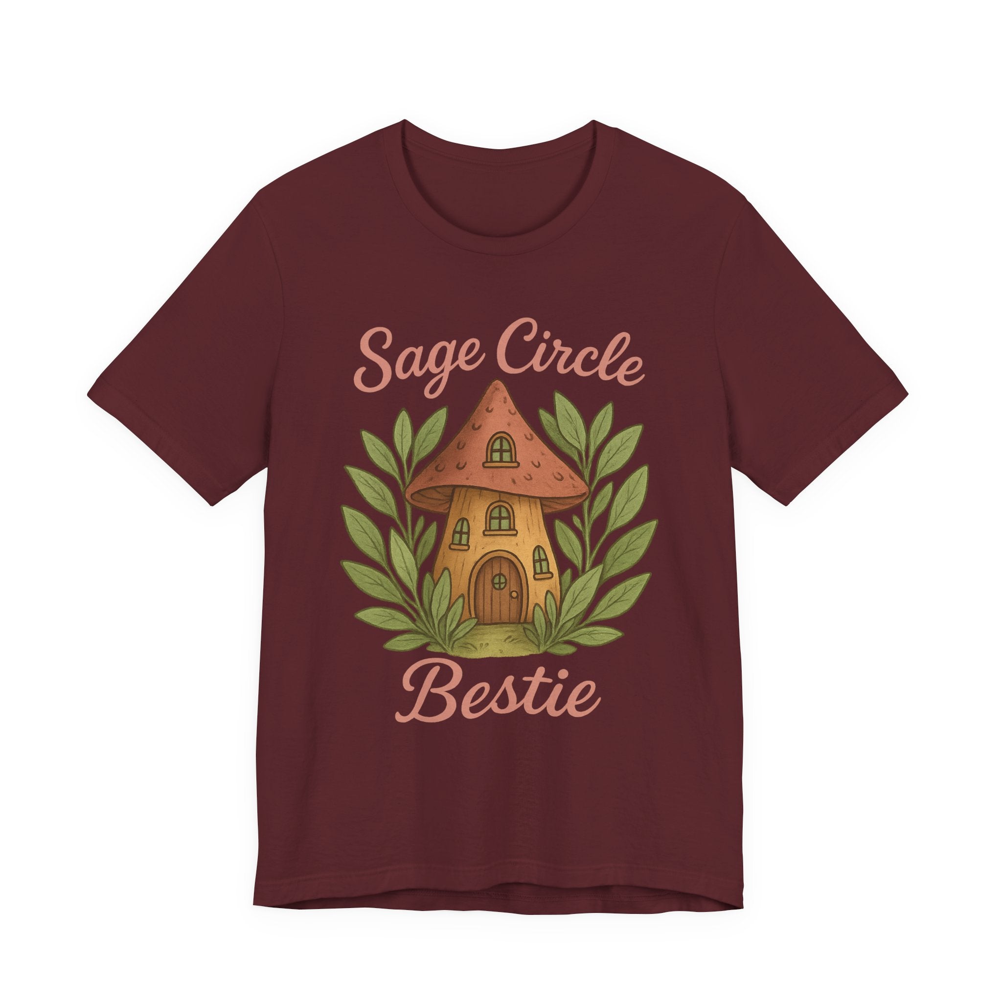 Sage Circle Bestie T-Shirt | Mushroom Cottage Illustration