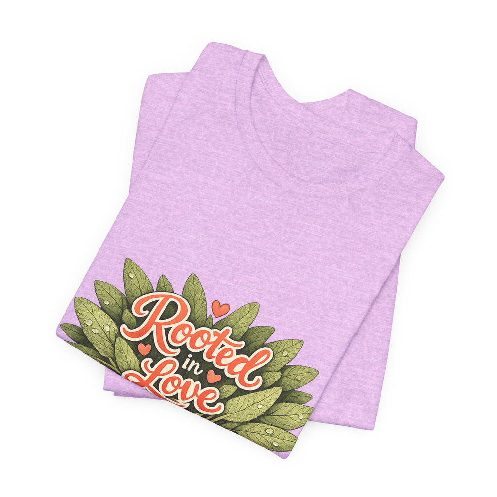 Rooted in Love mushroom family T-Shirt | Nature woodland graphic tee