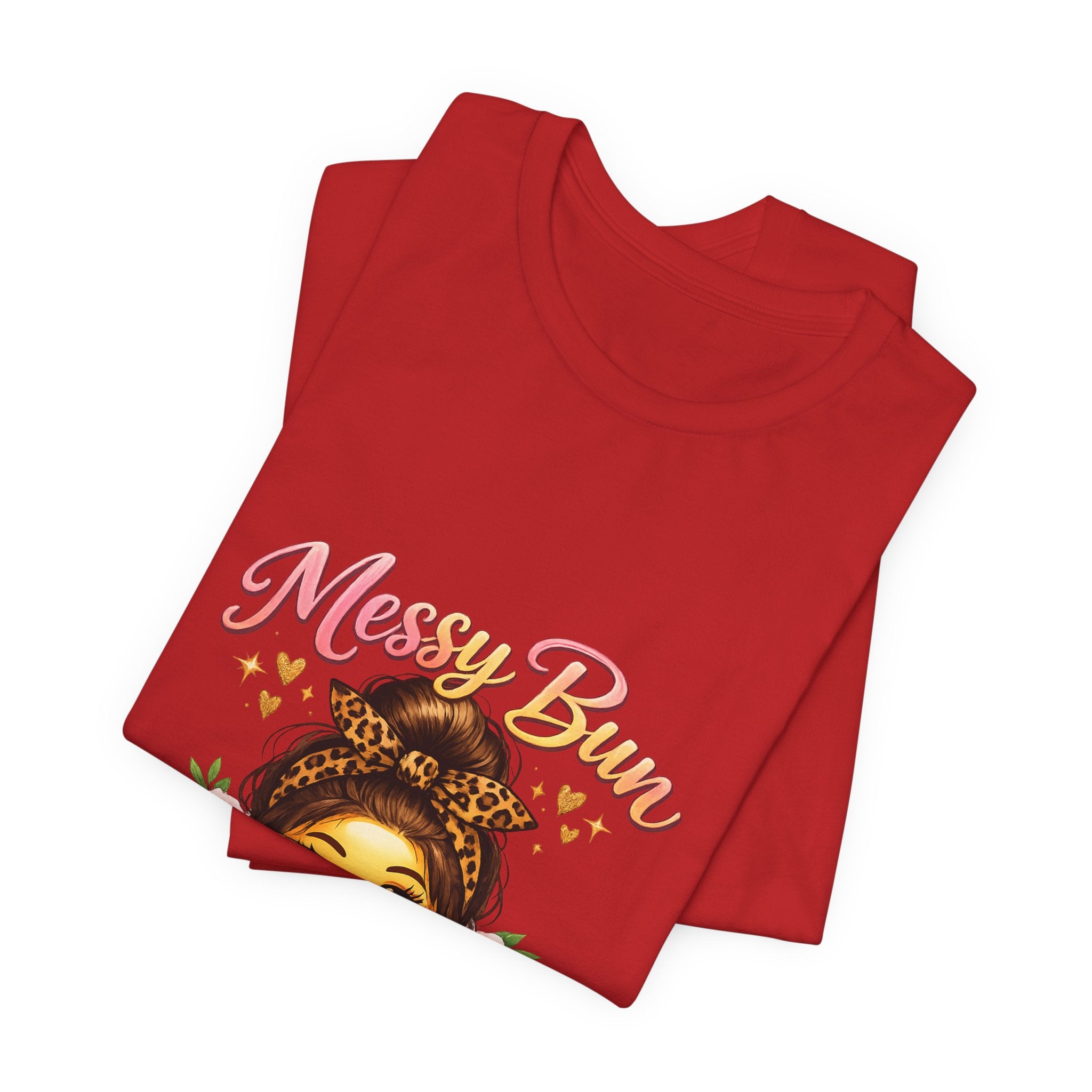Messy Bun Momma Club Tee | Mom Graphic Shirt, Floral Bun Girl Design