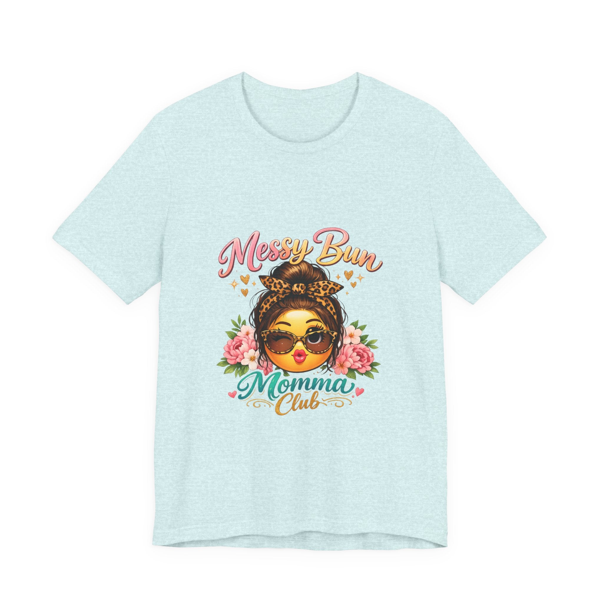 Messy Bun Momma Club Tee | Mom Graphic Shirt, Floral Bun Girl Design
