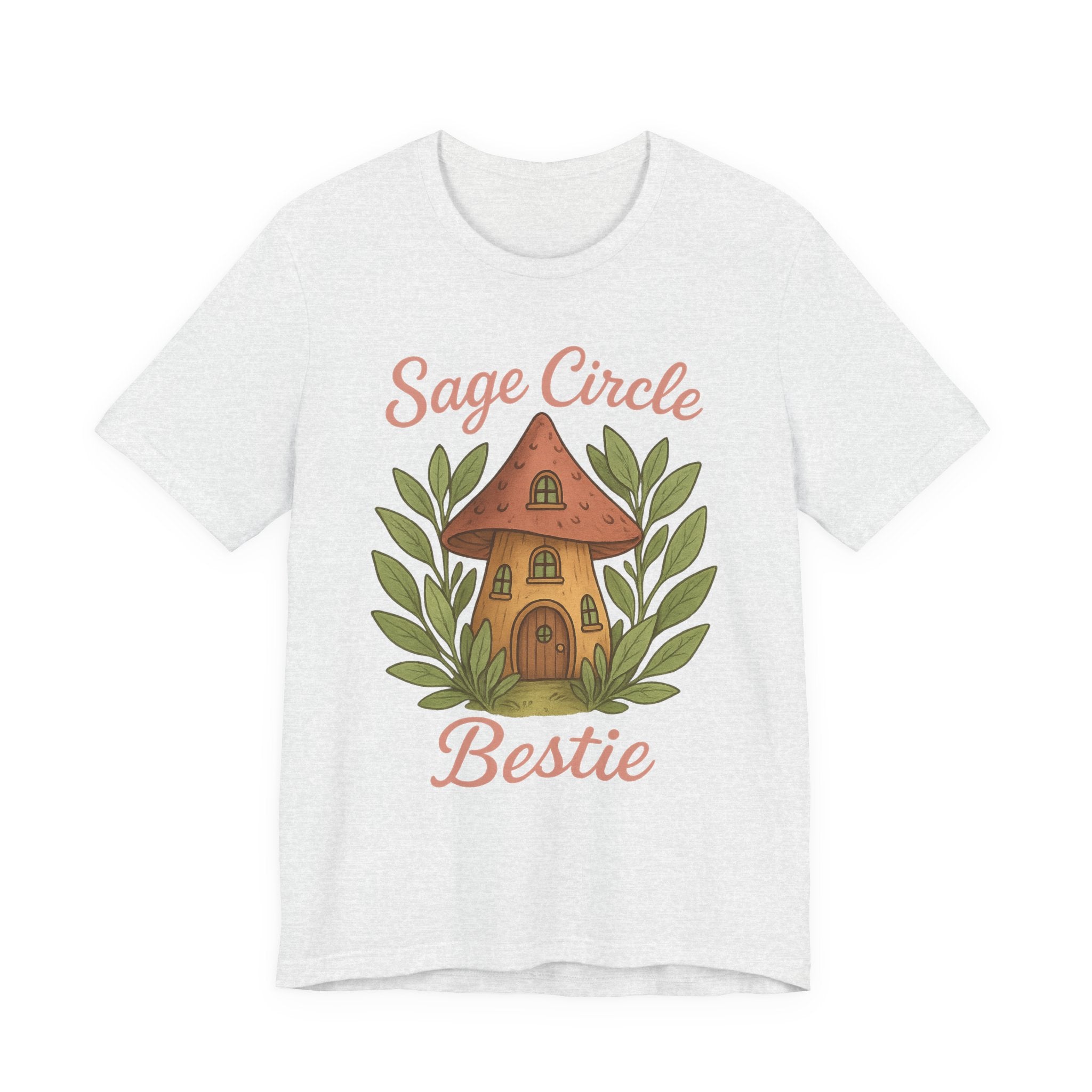 Sage Circle Bestie T-Shirt | Mushroom Cottage Illustration