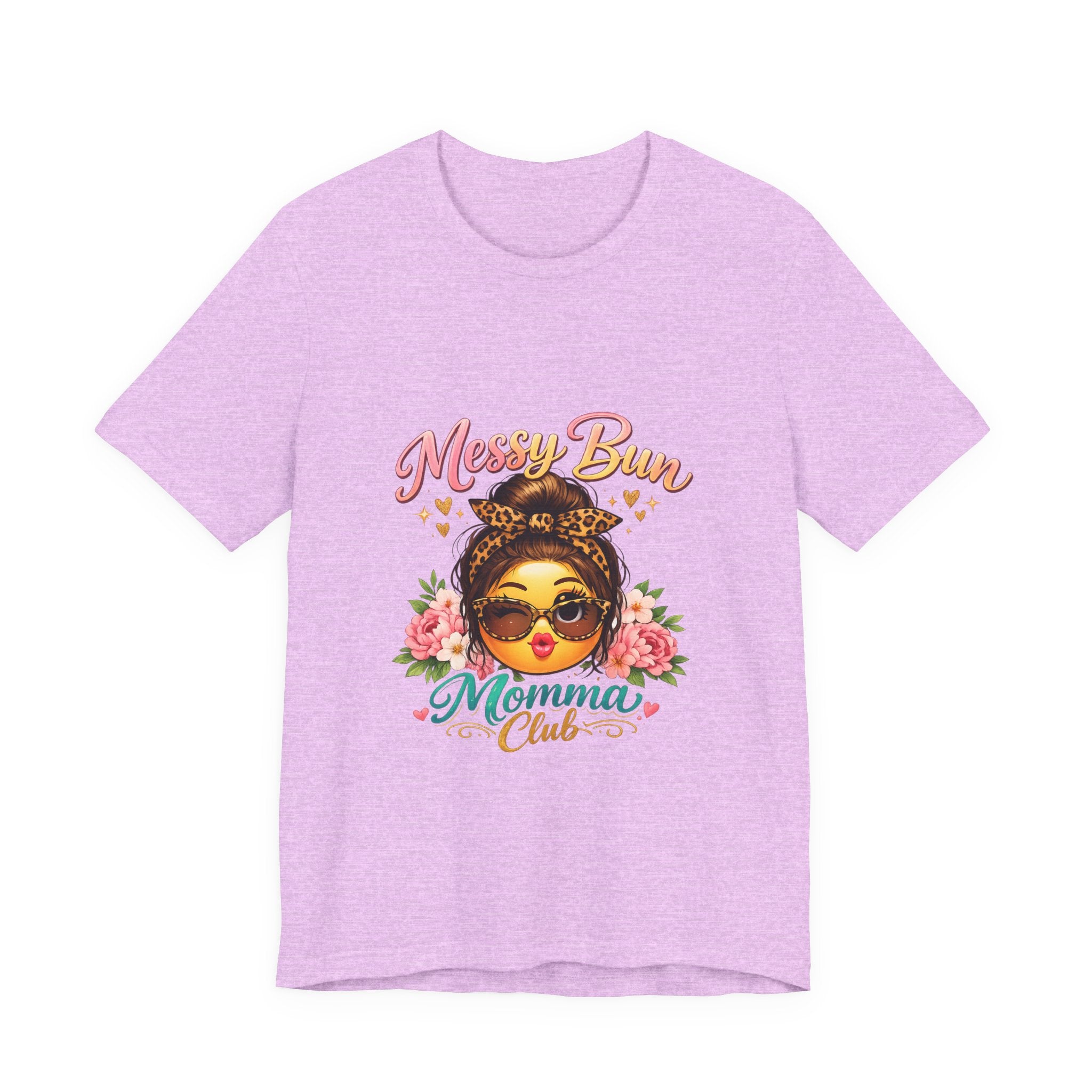Messy Bun Momma Club Tee | Mom Graphic Shirt, Floral Bun Girl Design