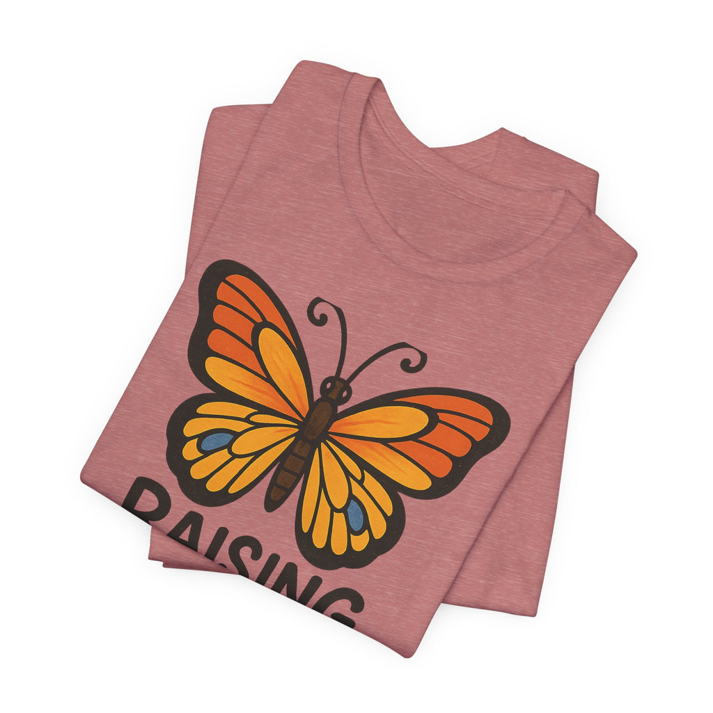 Raising Tiny Humans Is Exhausting Butterfly T-Shirt | Parenting Tee