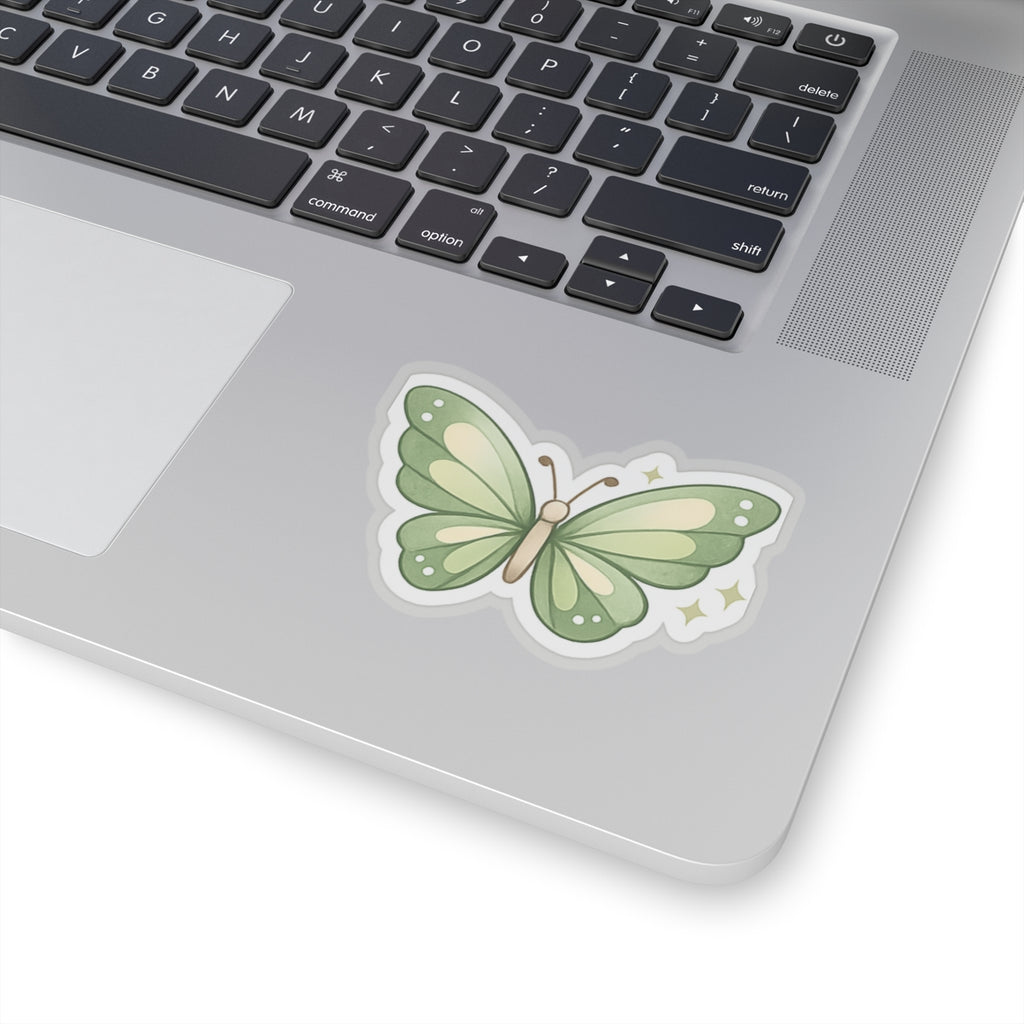 Green Butterfly Sticker | Floral Nature Vinyl Decal