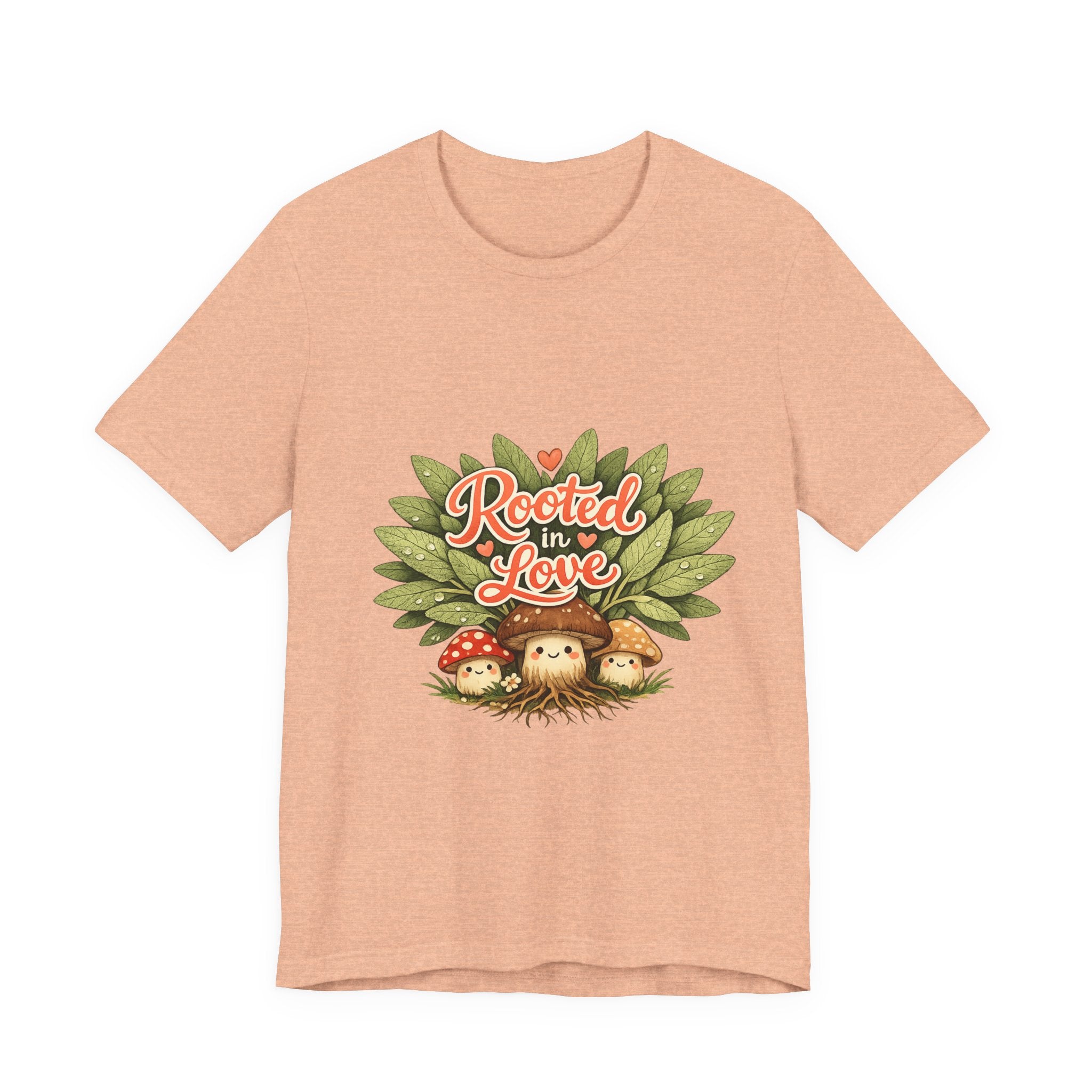 Rooted in Love mushroom family T-Shirt | Nature woodland graphic tee
