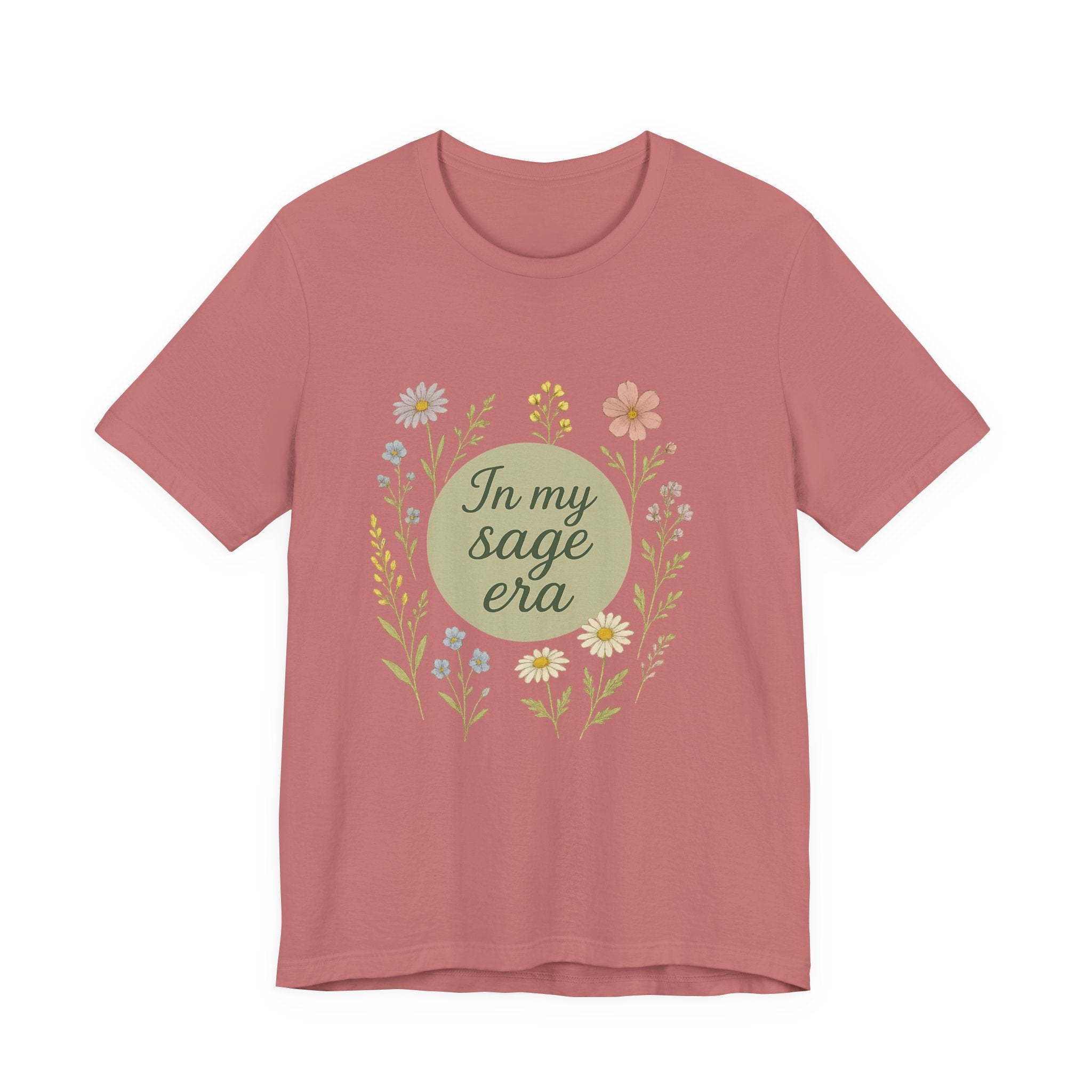 In My Sage Era tee | Floral wreath graphic shirt, botanical typography