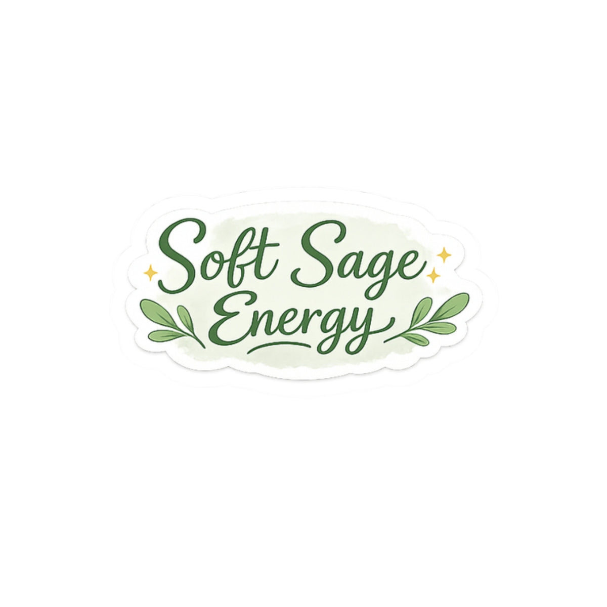 Soft Sage Energy Sticker | Kiss-Cut vinyl decal, calming botanical design