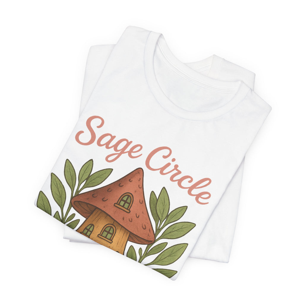 Sage Circle Bestie T-Shirt | Mushroom Cottage Illustration