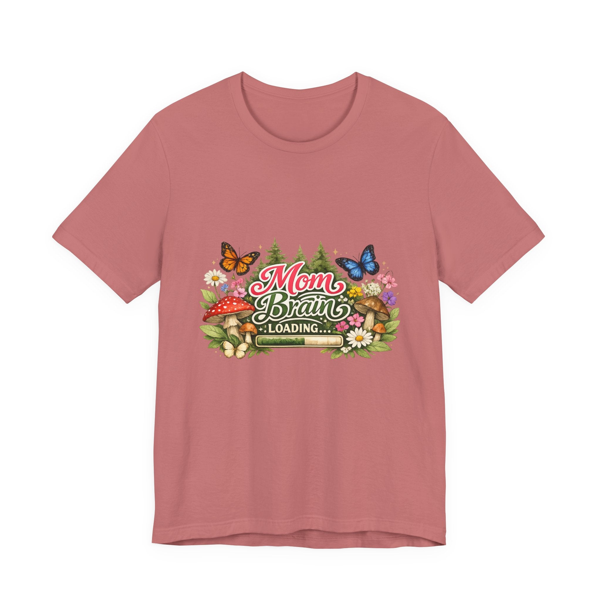 Mom Brain Loading T-Shirt | Floral Butterflies Mom Tee
