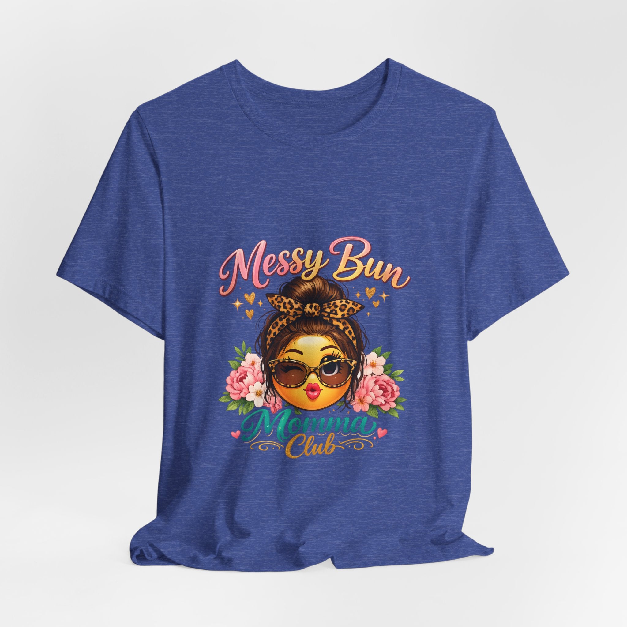 Messy Bun Momma Club Tee | Mom Graphic Shirt, Floral Bun Girl Design