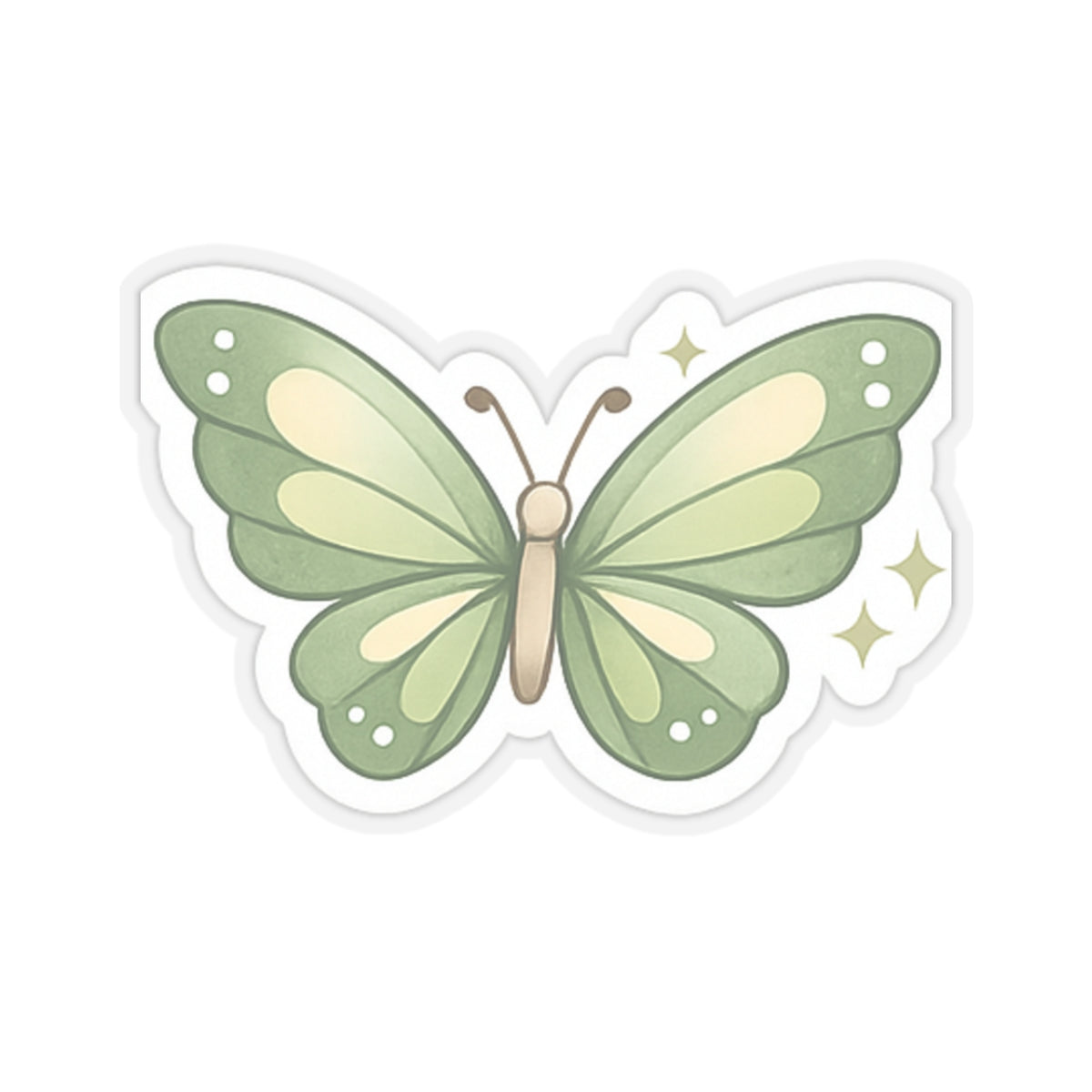 Green Butterfly Sticker | Floral Nature Vinyl Decal