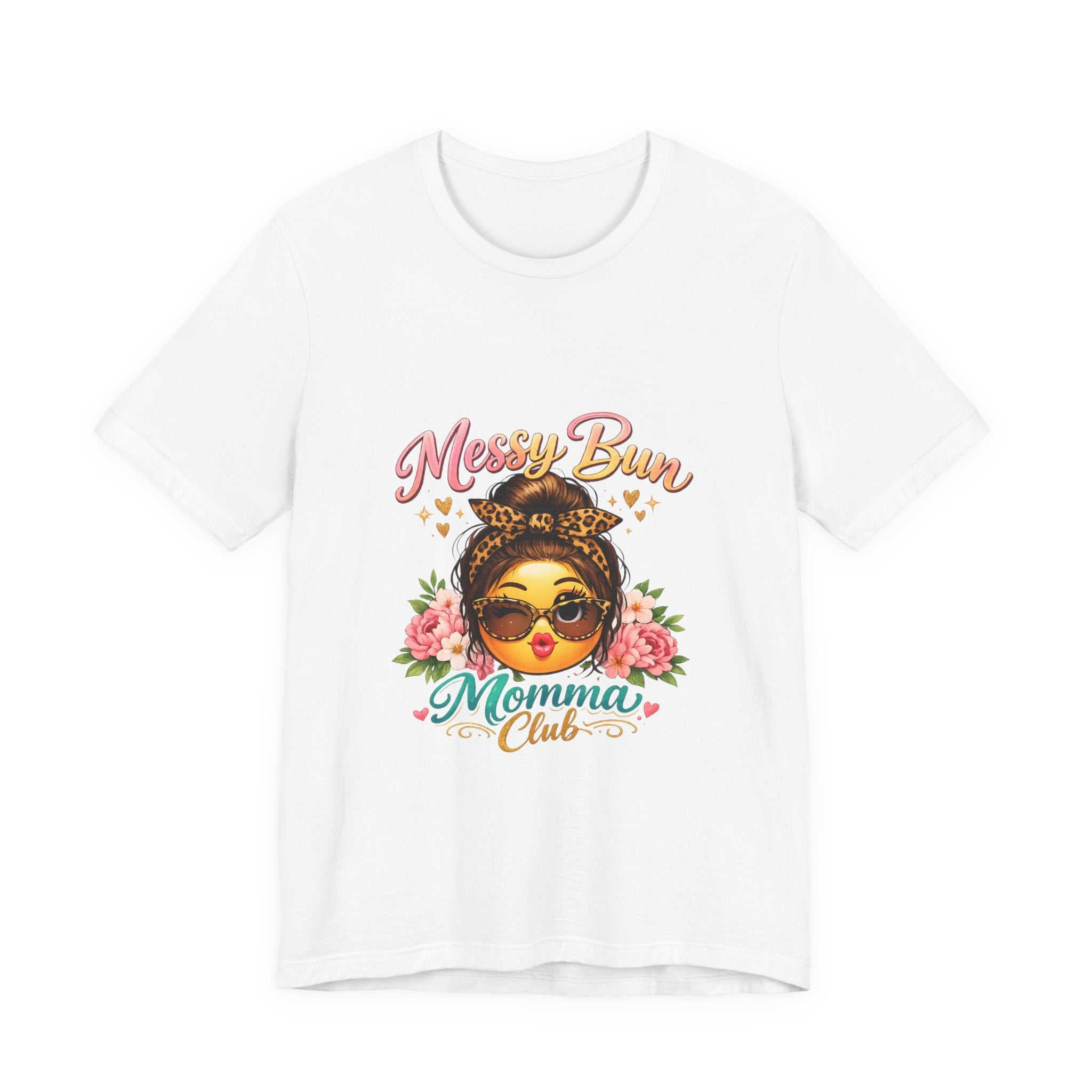 Messy Bun Momma Club Tee | Mom Graphic Shirt, Floral Bun Girl Design