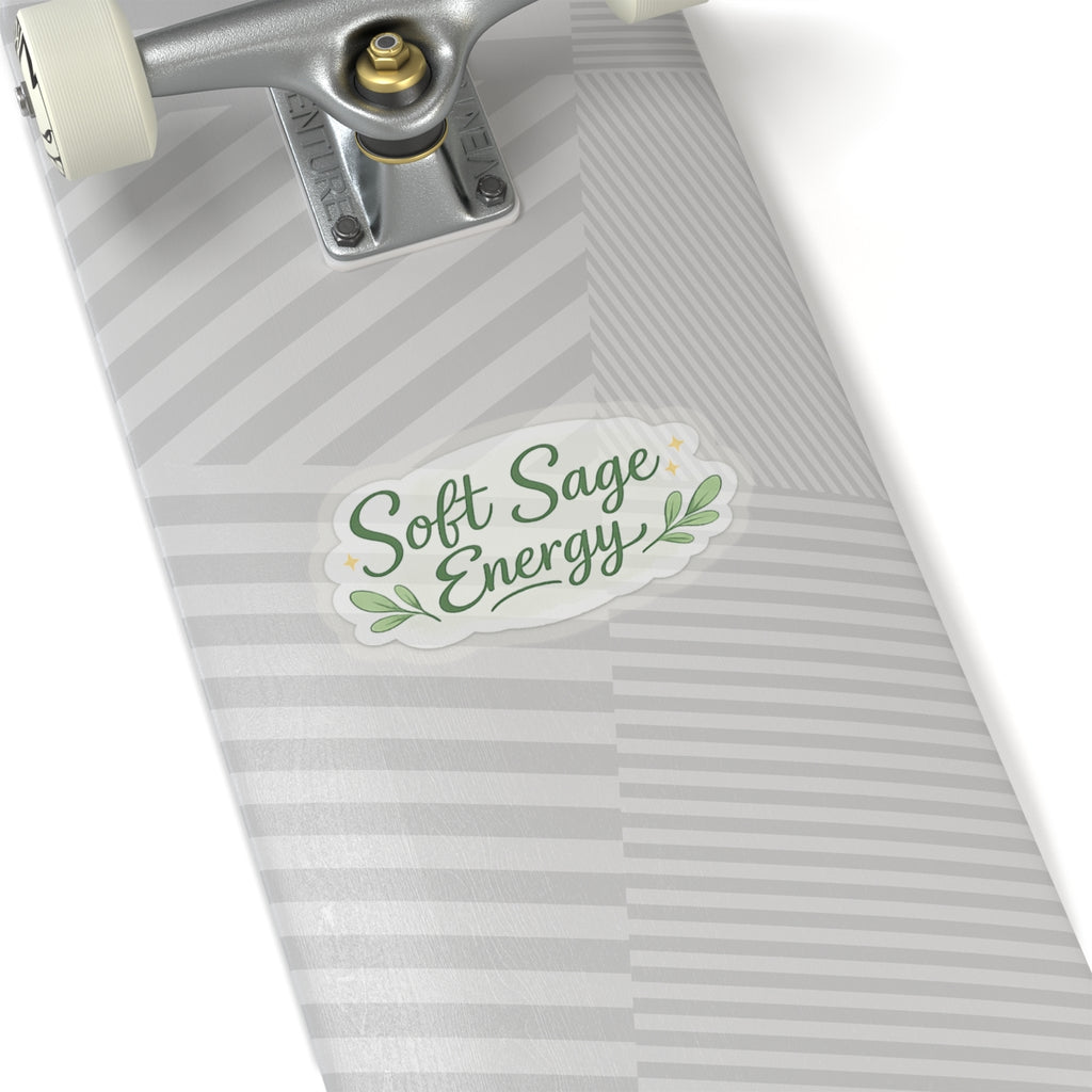 Soft Sage Energy Sticker | Kiss-Cut vinyl decal, calming botanical design
